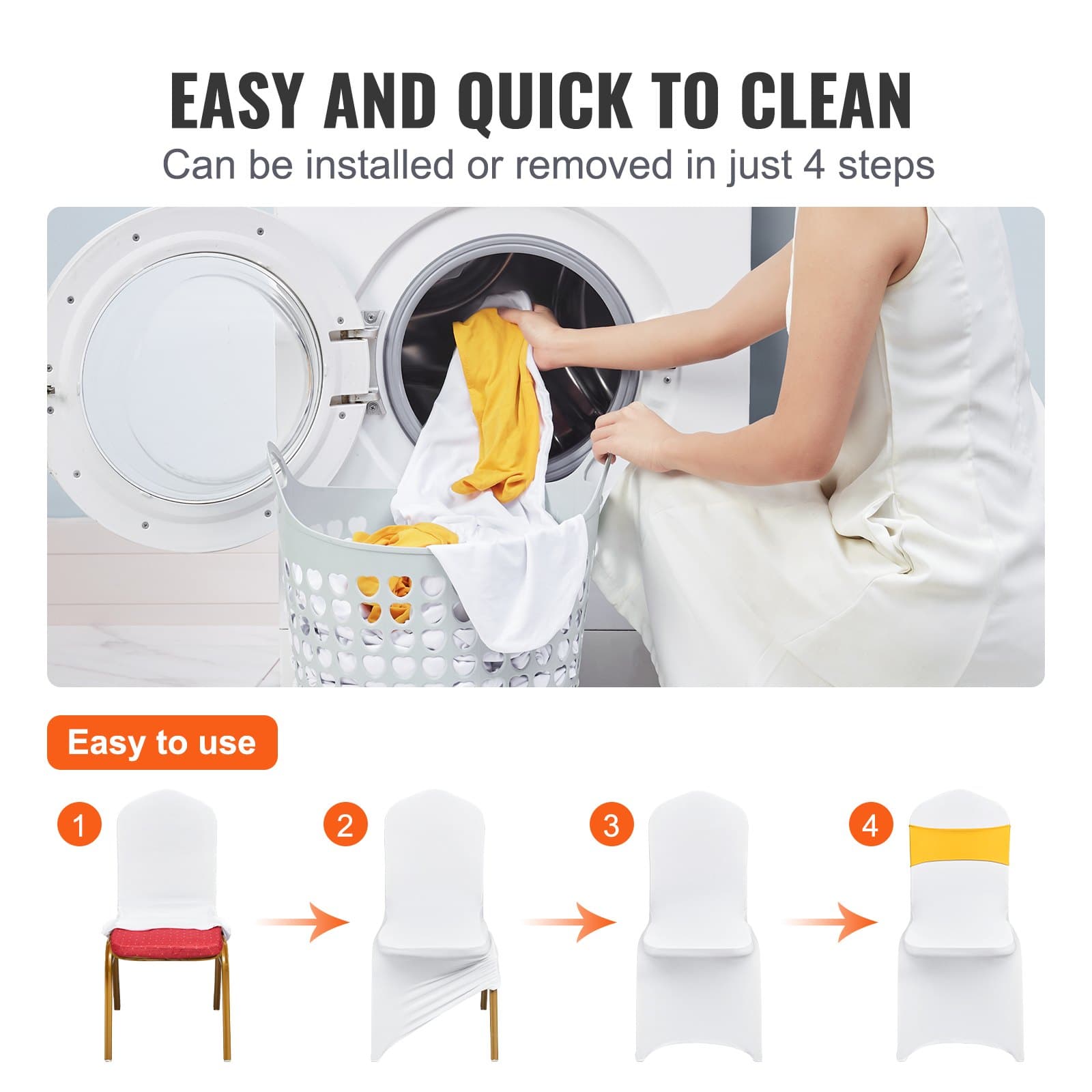 Universal Stretch Cover for Armless Dining & Banquet Chairs - image 2