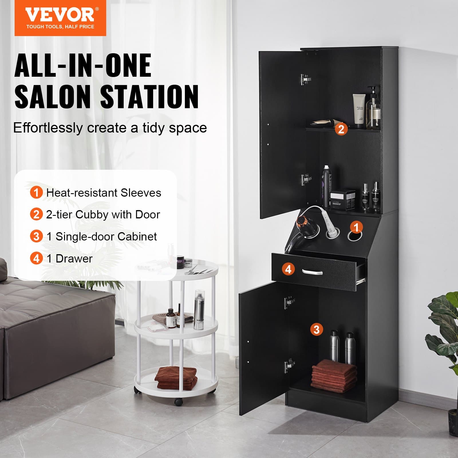 Professional Hair Styling Station & Barber Cabinet - image 5