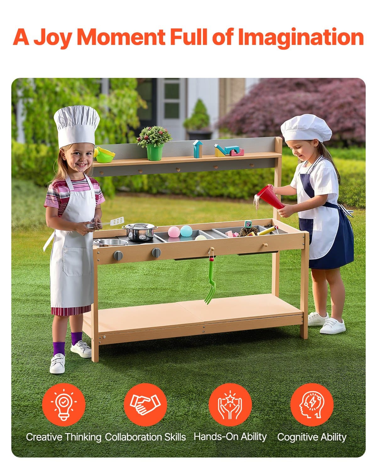 Transform Outdoor Play with the Premium Wooden Mud Kitchen - image 2