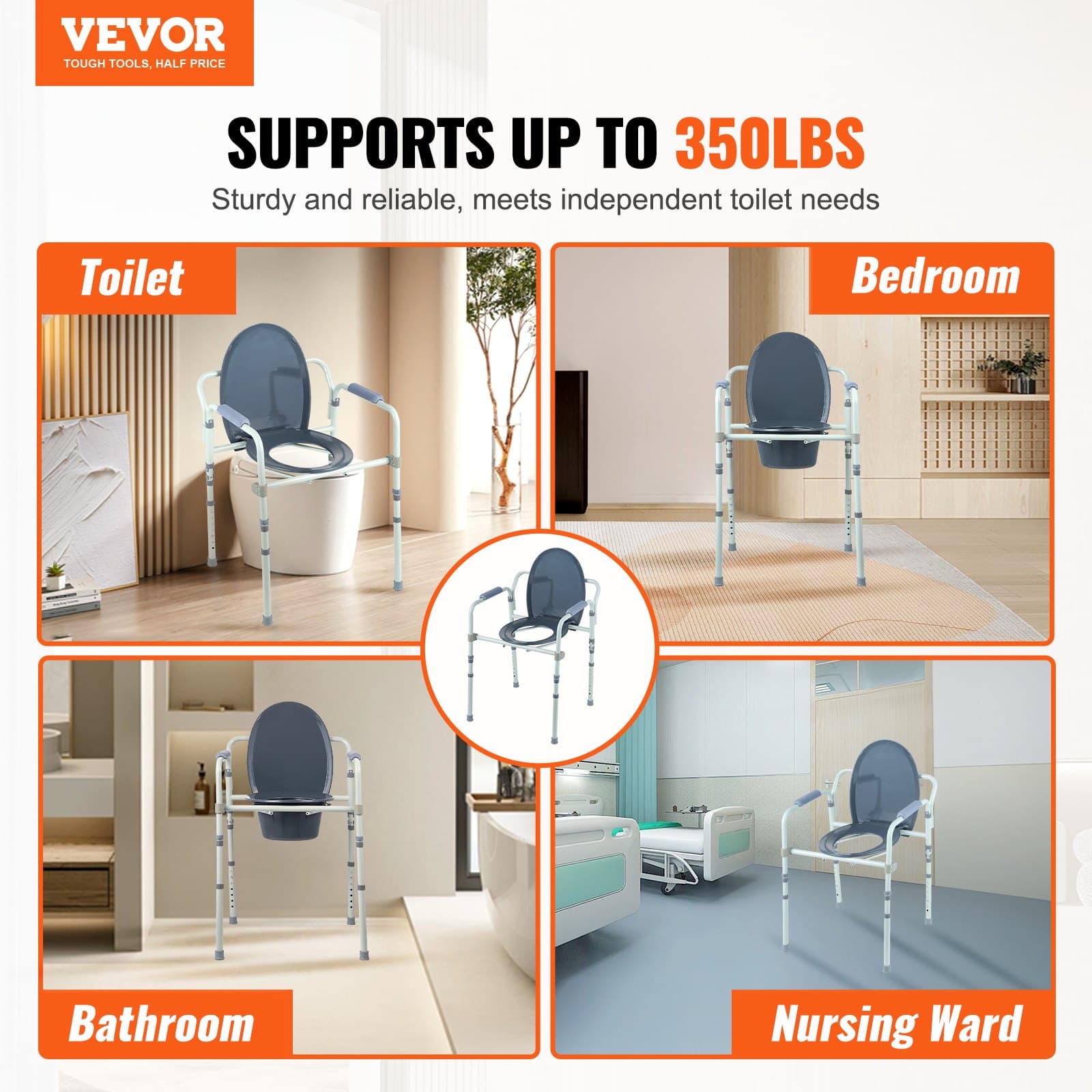 Comfortable & Sturdy Steel Commode Chair - image 2