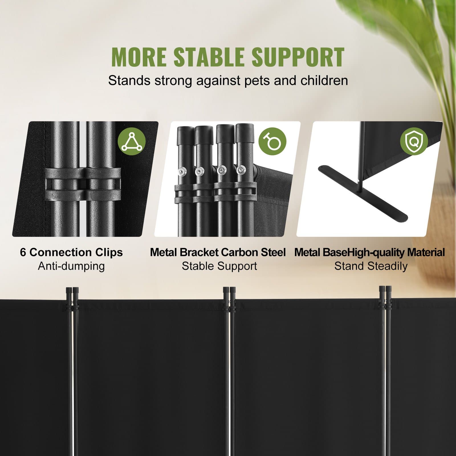 Sturdy 4-Panel Folding Privacy Screen - image 8