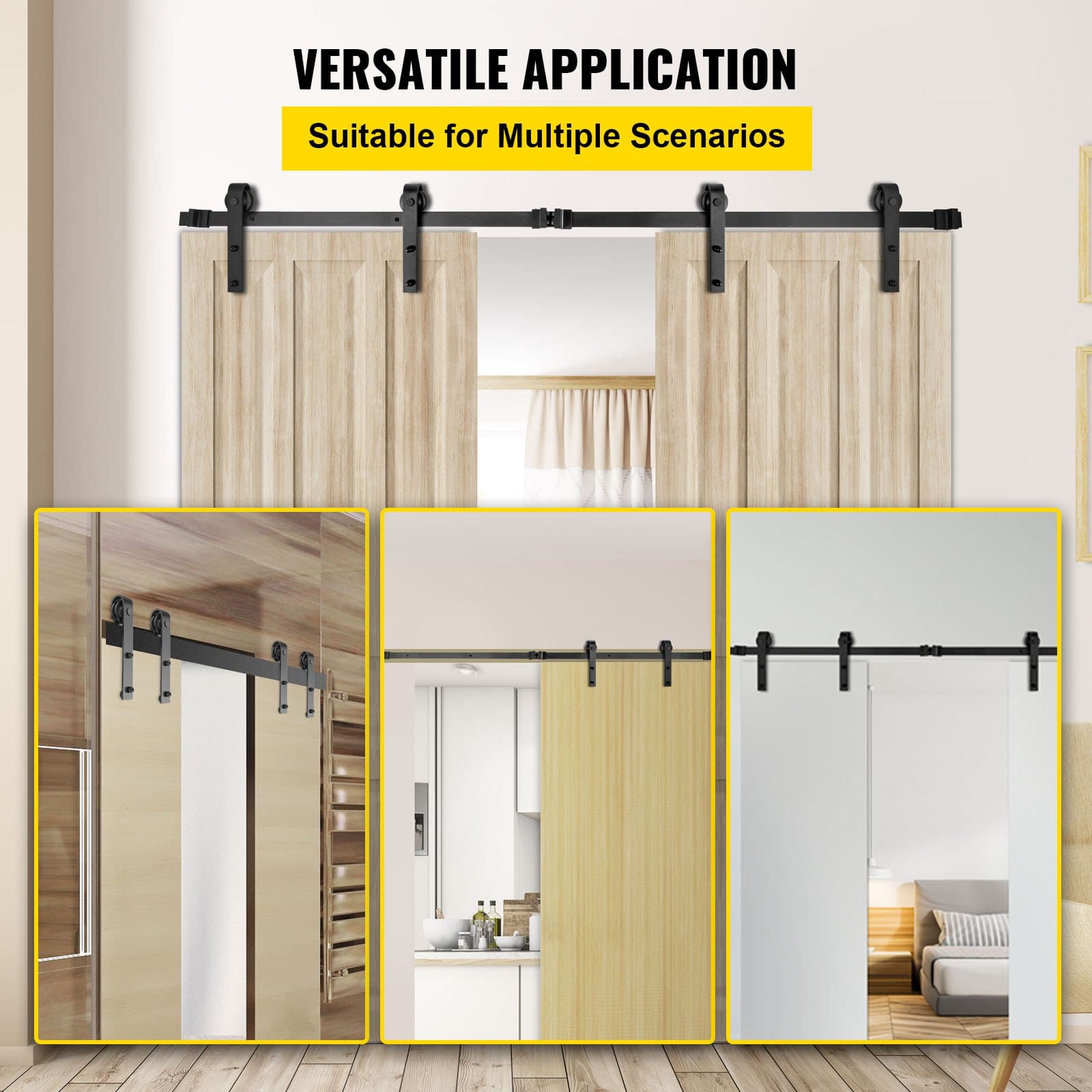 Double Sliding Barn Door Hardware Kit (11ft / 3.35m) - image 3