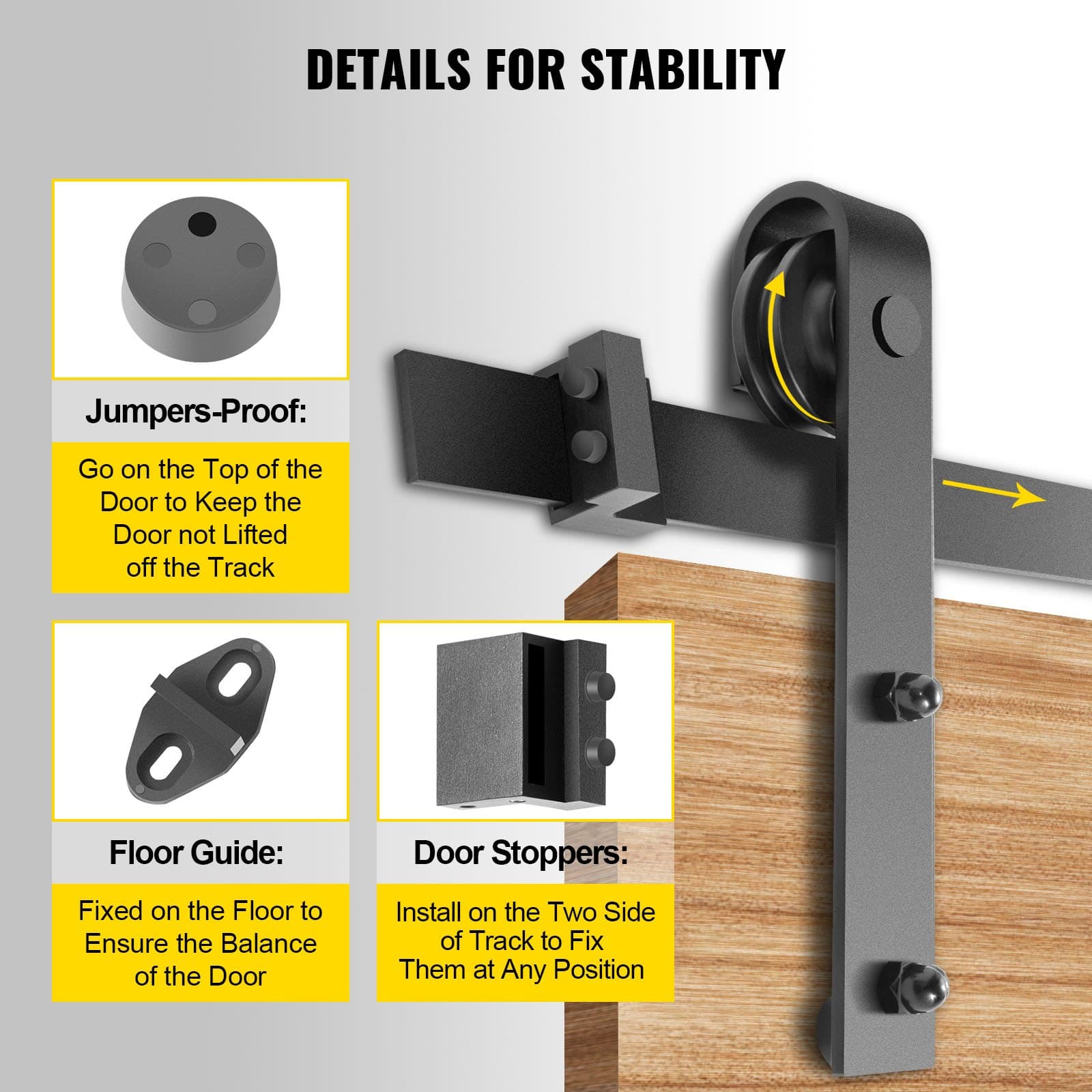 Double Sliding Barn Door Hardware Kit (11ft / 3.35m) - image 2