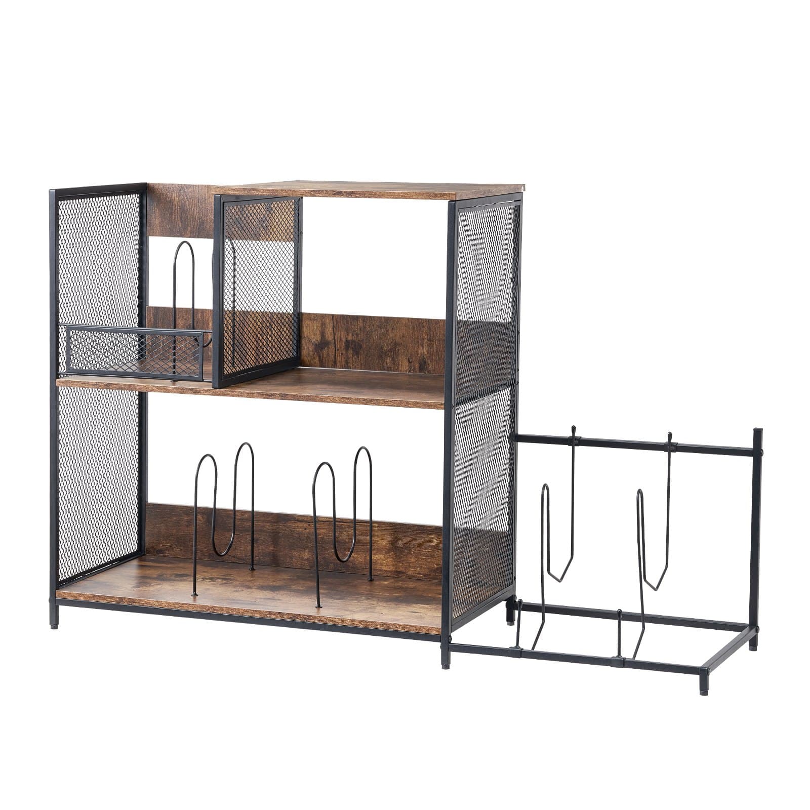 Record Player Stand for Turntables, Vinyl & 2 Guitars | Vintage Style - DCJJTMSC300Z9HOHUV0