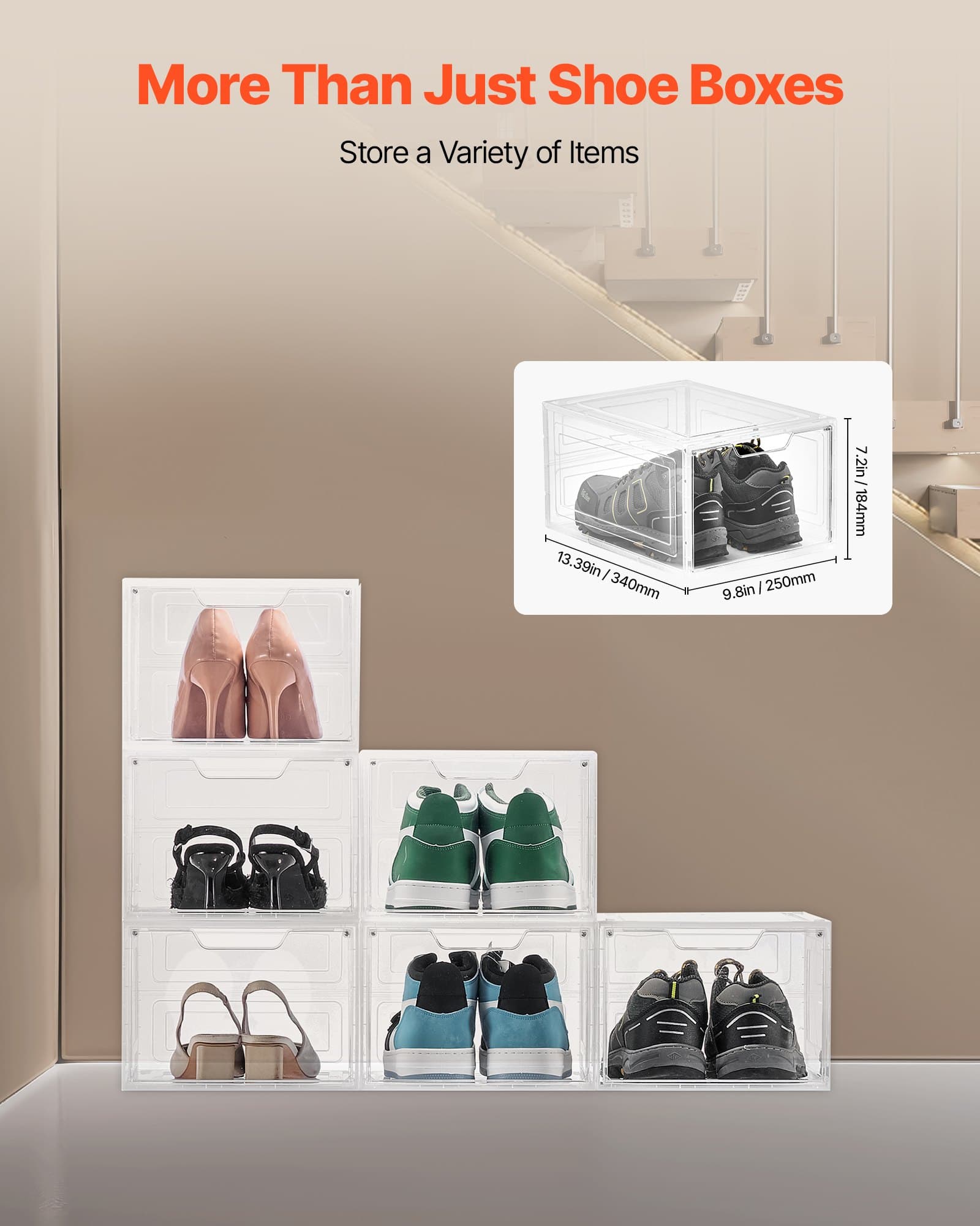 Set of Clear Stackable Shoe Organiser Boxes - image 11