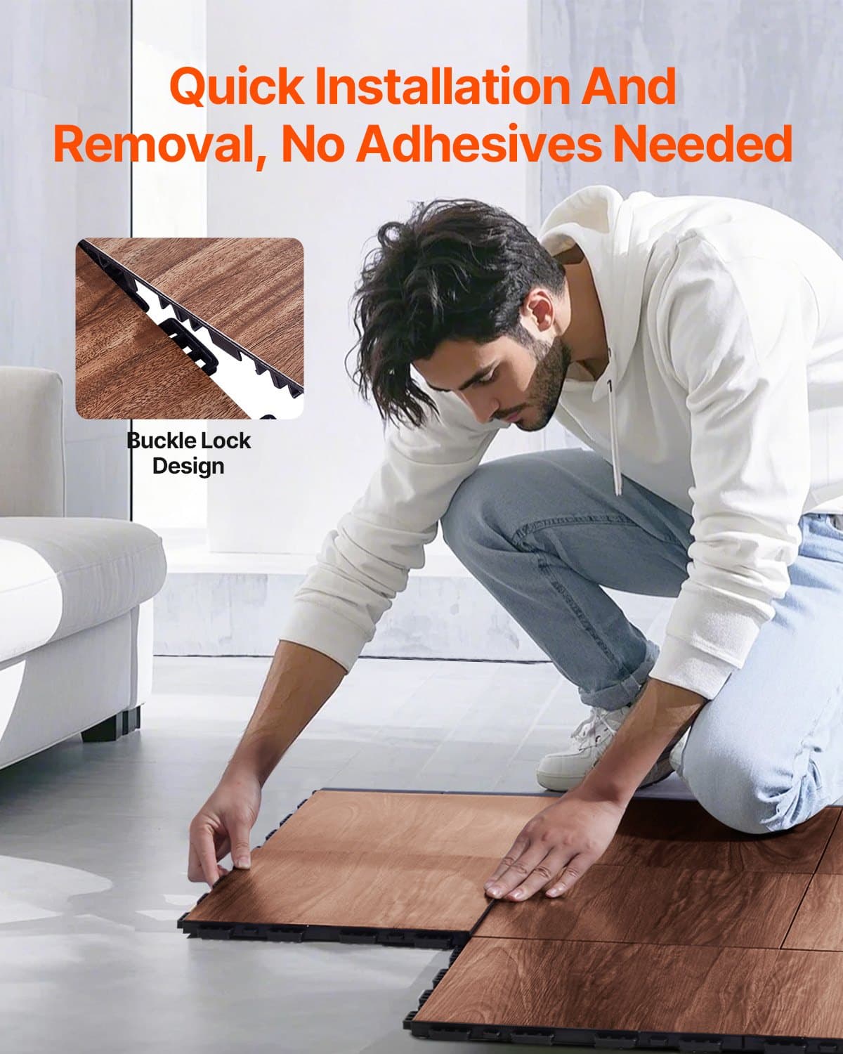 Portable Interlocking Dance Floor (25-Piece Tile Kit) - image 6