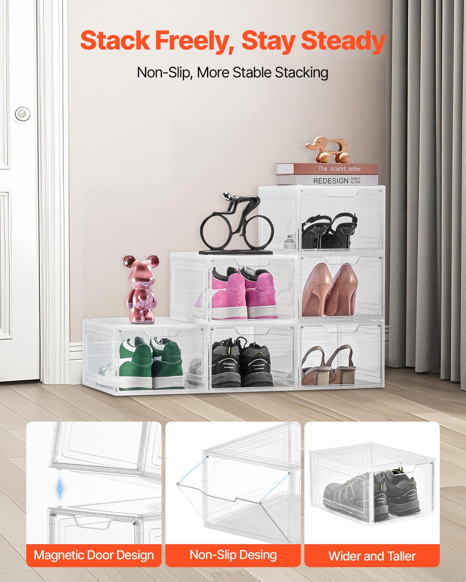 Set of Clear Stackable Shoe Organiser Boxes - image 1