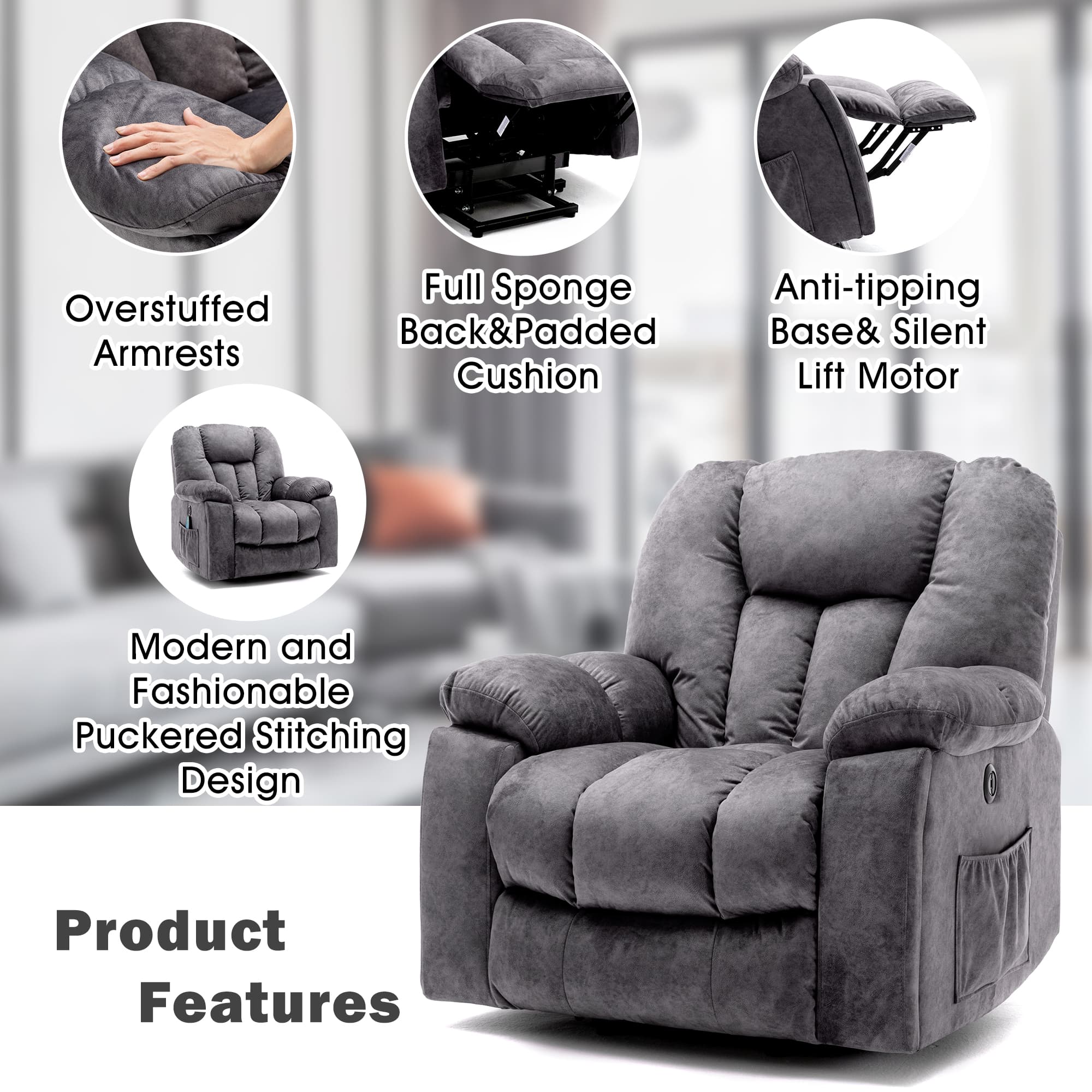 Transform Your Comfort with this Heated Massage Lift Recliner - image 6