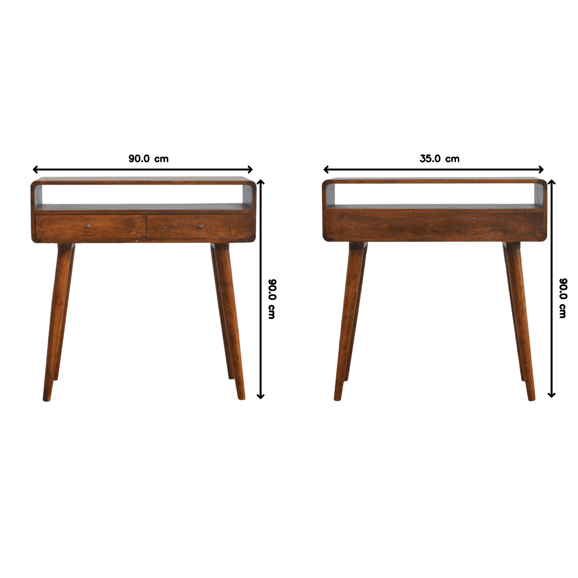 Elevate Your Hallway with a Curved Chestnut Console Table - image 1