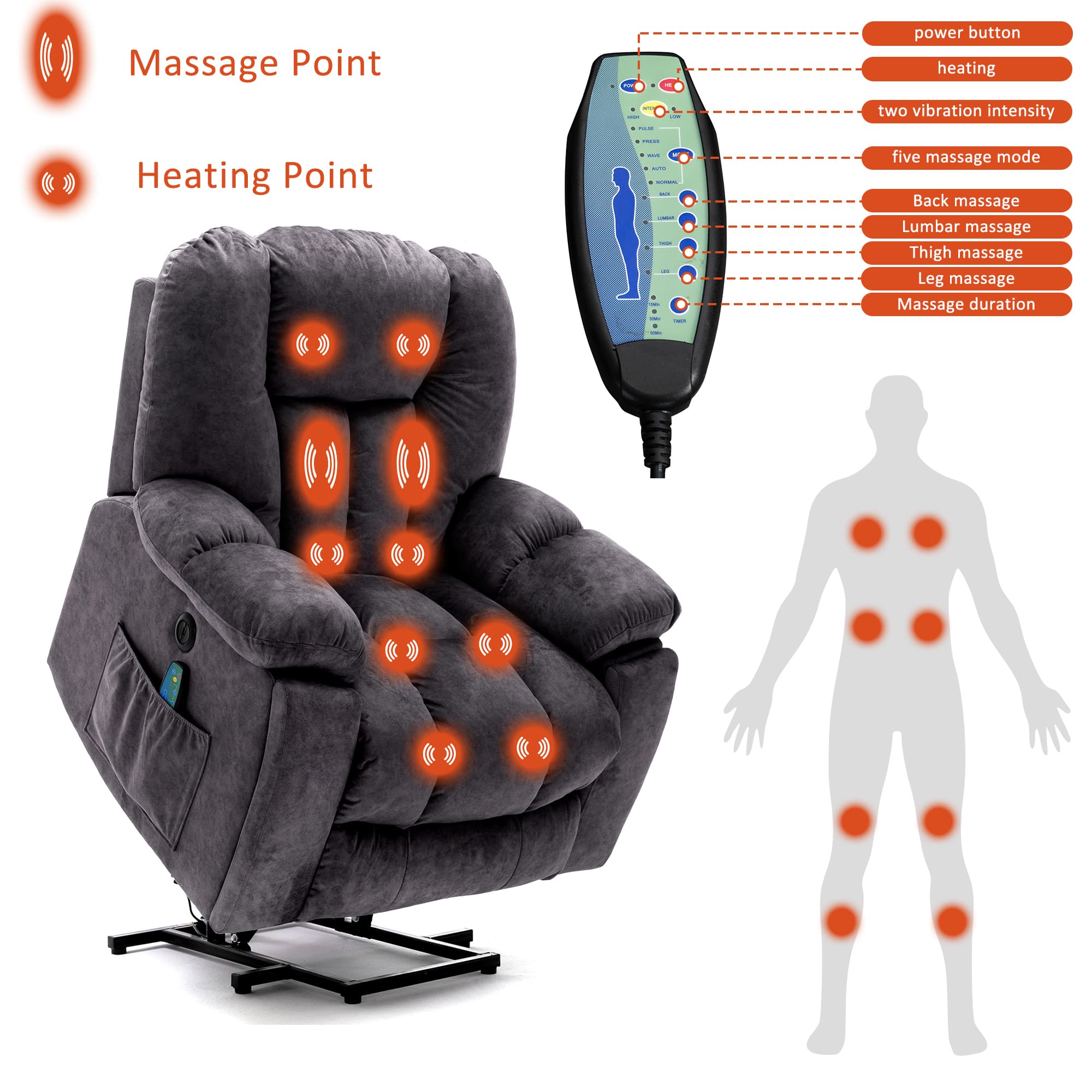 Transform Your Comfort with this Heated Massage Lift Recliner - image 4