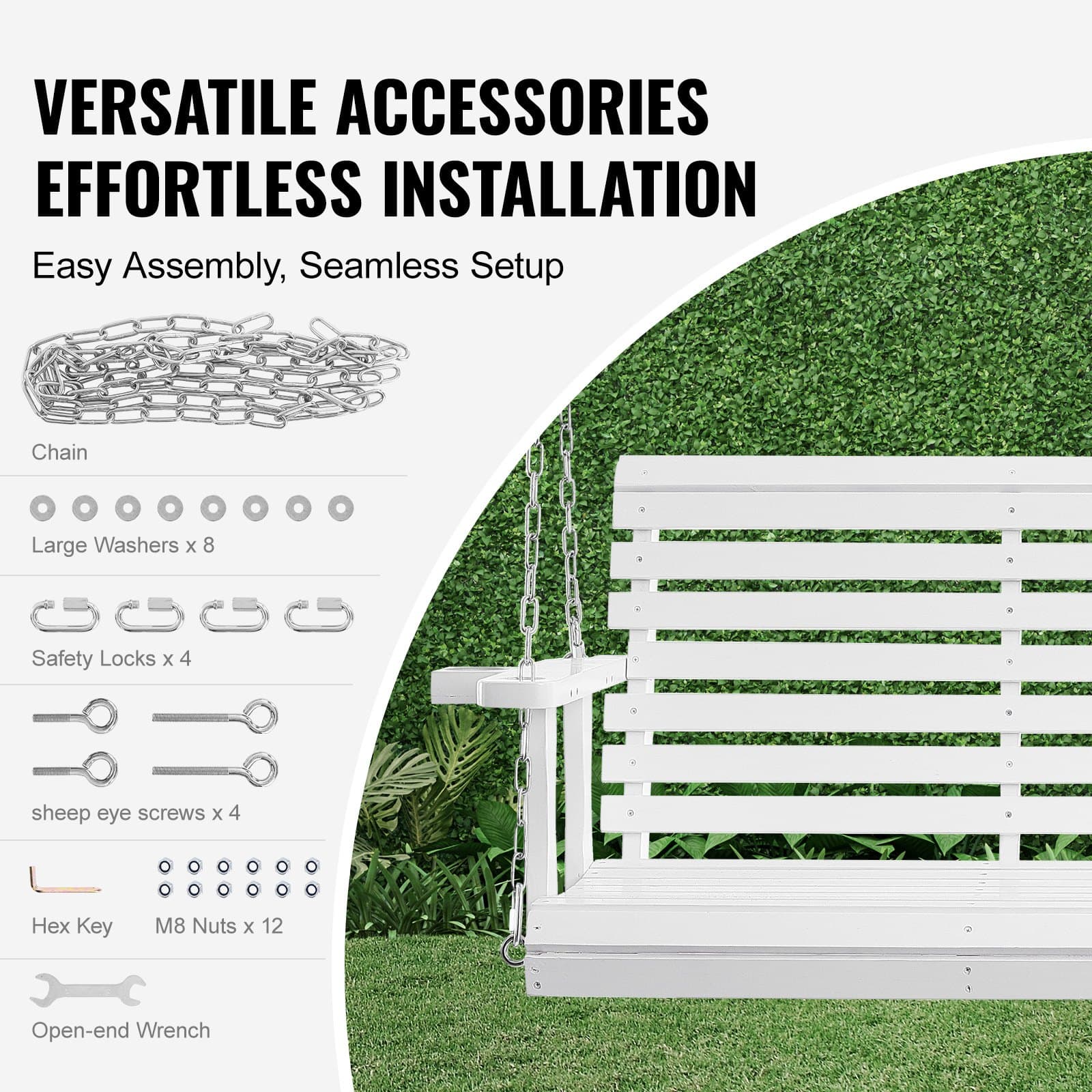 Transform Your Garden With This Premium White Porch Swing - image 1