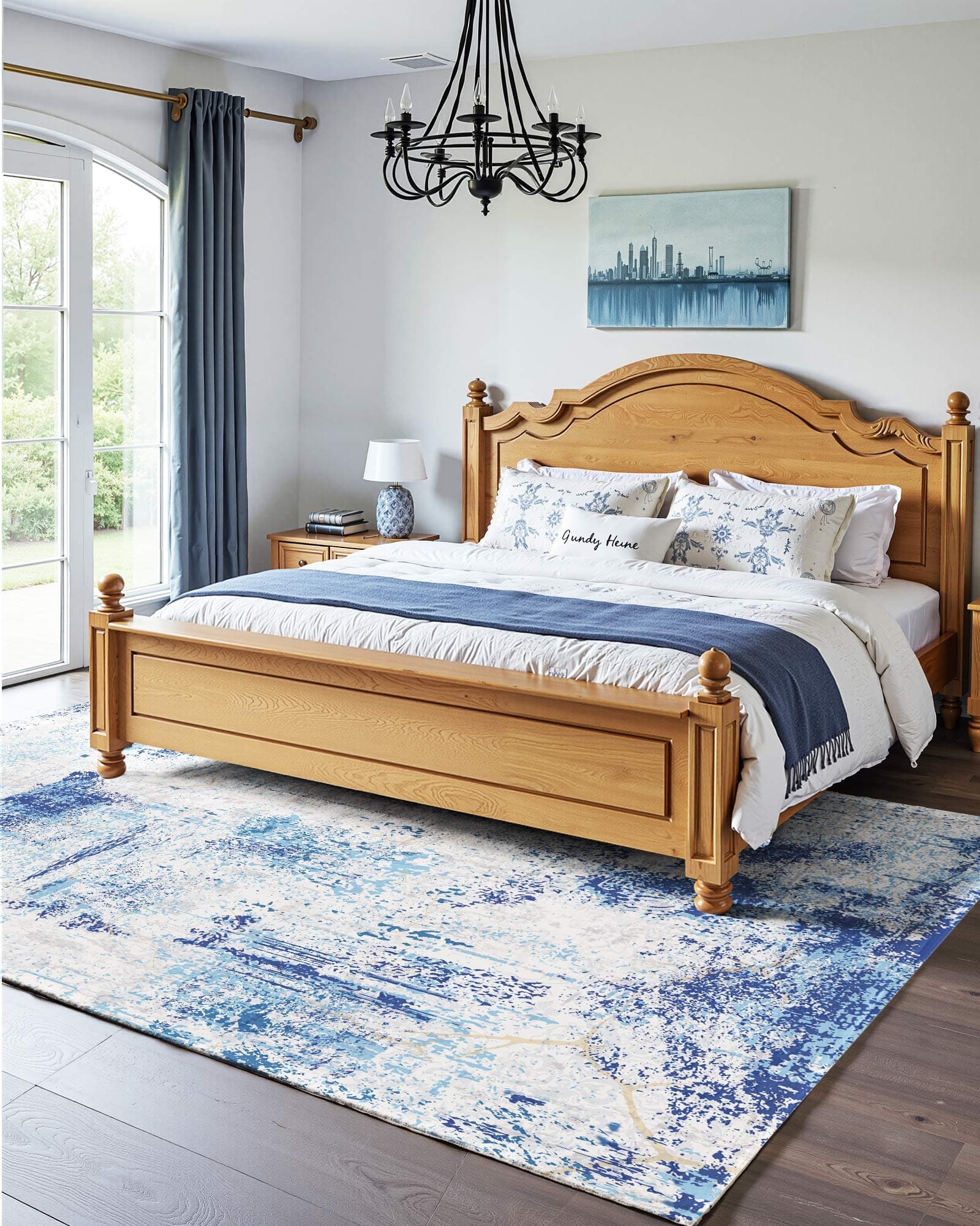 Effortless Style & Comfort: Your Washable 5x7 Blue Rug - image 1