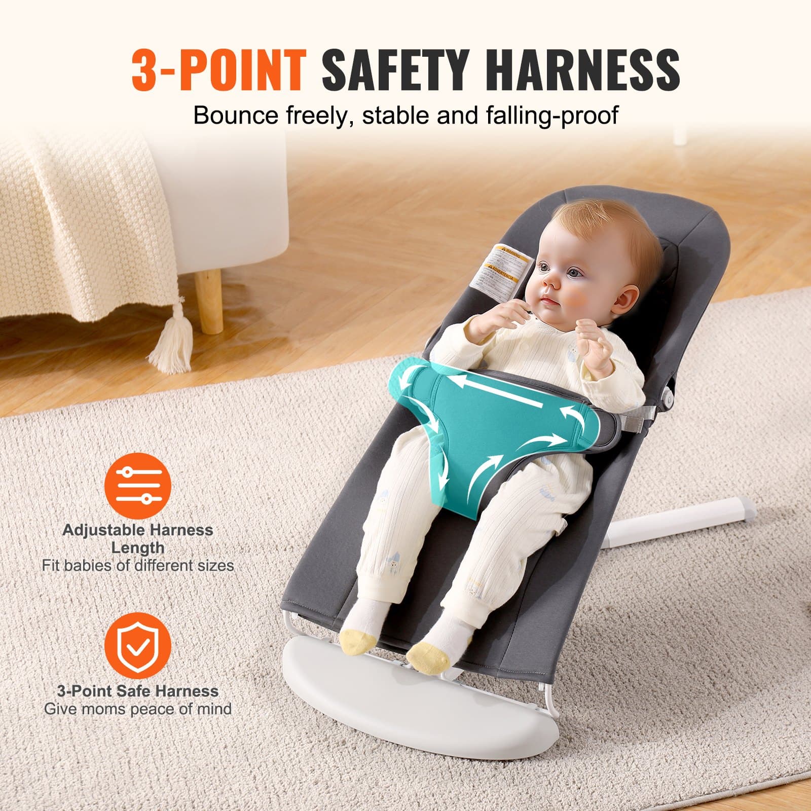 Effortless Soothing with a Portable, Folding Baby Bouncer - image 2