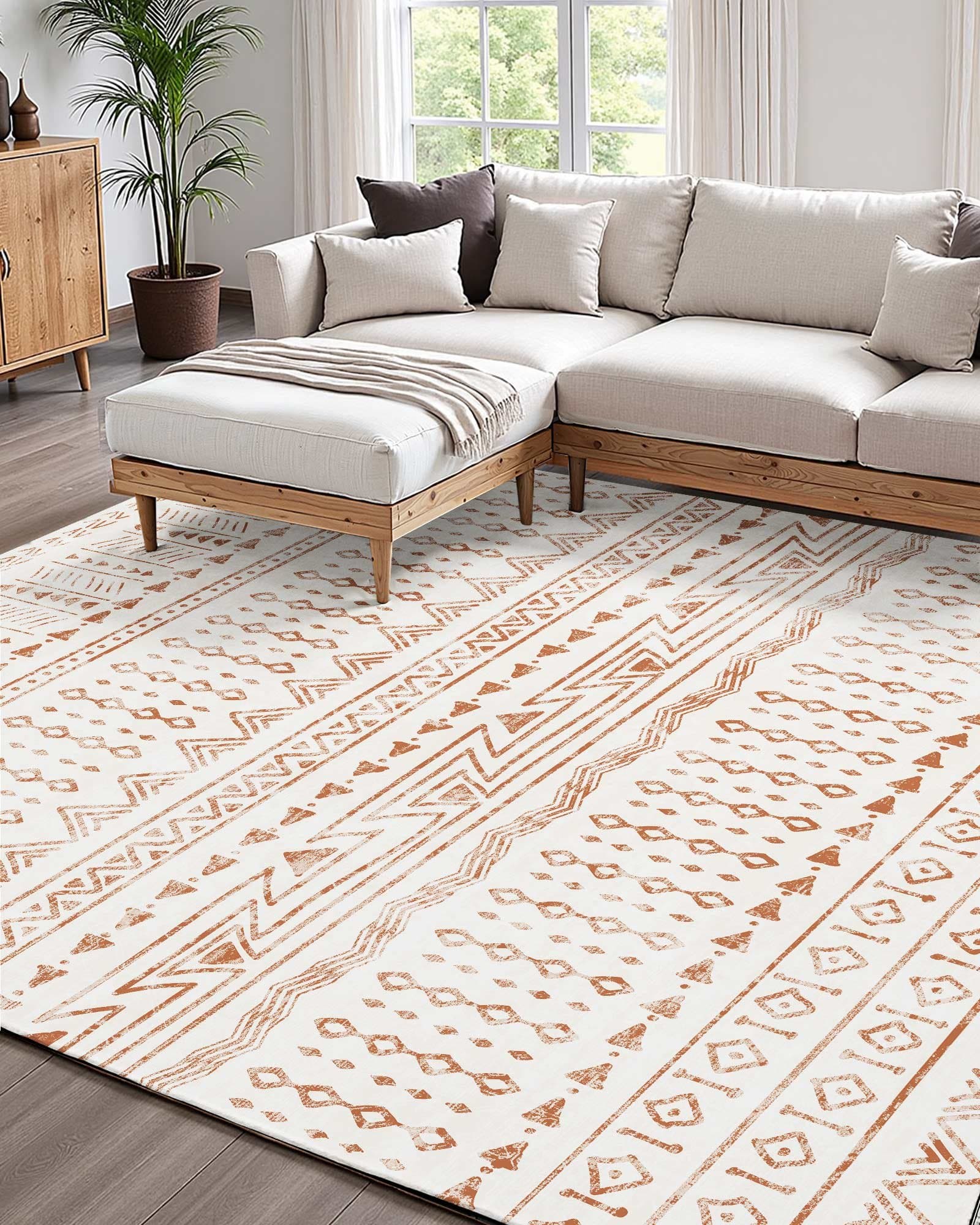 Effortless Comfort: Premium Washable 5x7 Beige Area Rug - image 2