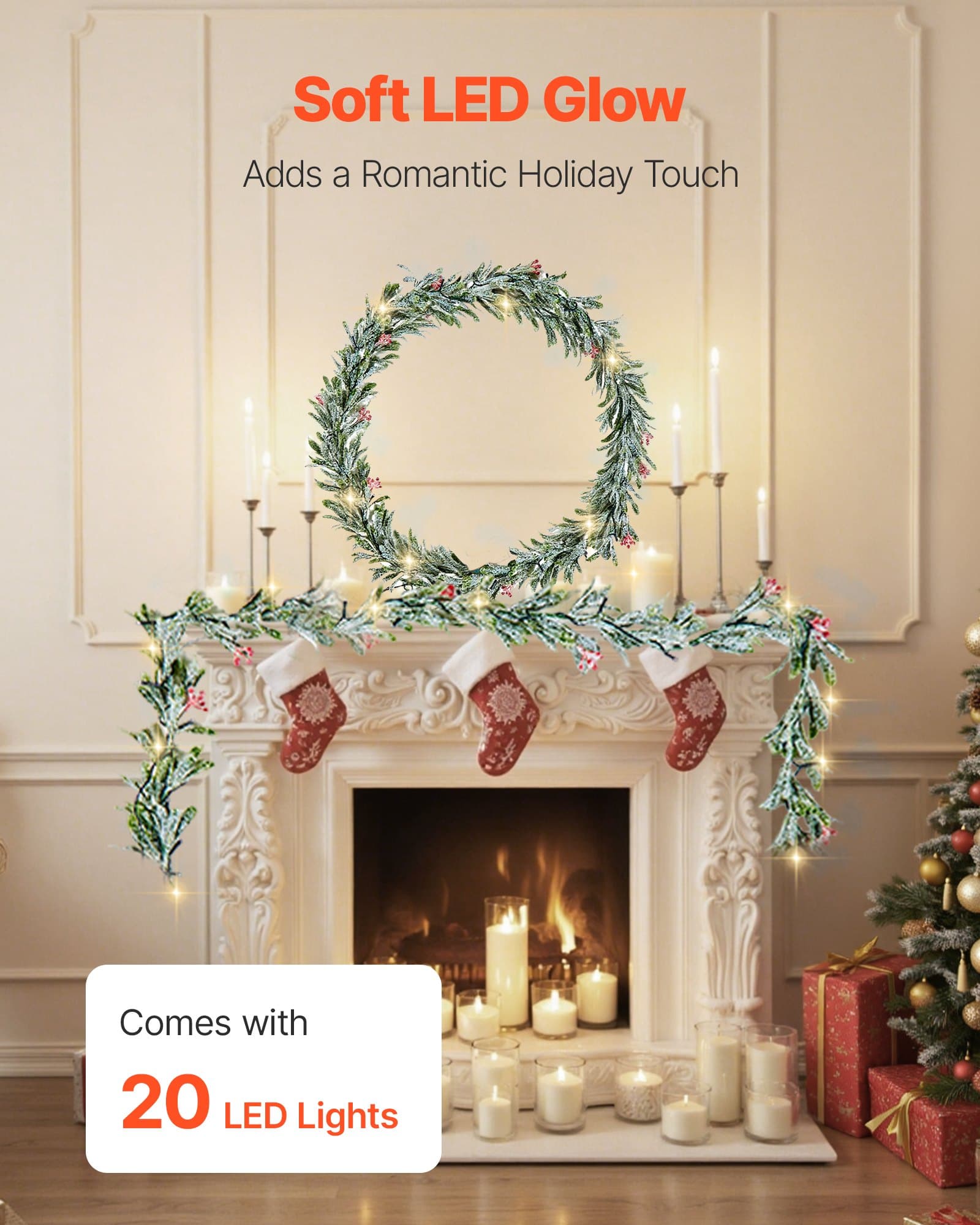 Transform Your Mantel with this Pre-Lit Christmas Garland - image 1
