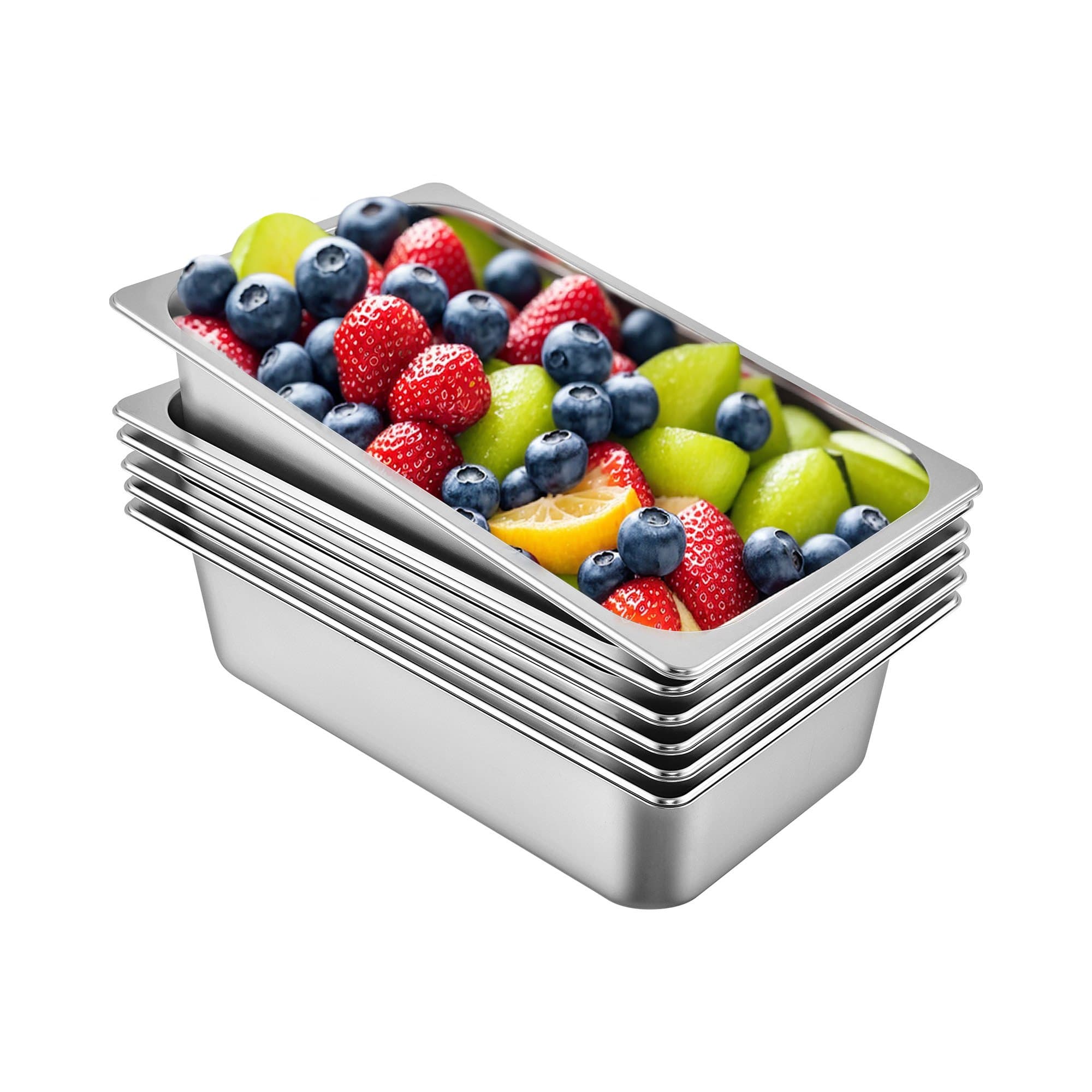 Deep Stainless Steel Hotel Pans for Commercial Catering (6 Pack)