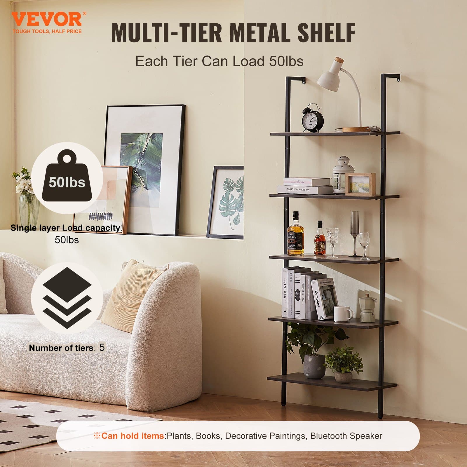 Transform Your Space with a 5-Tier Industrial Ladder Shelf - image 4