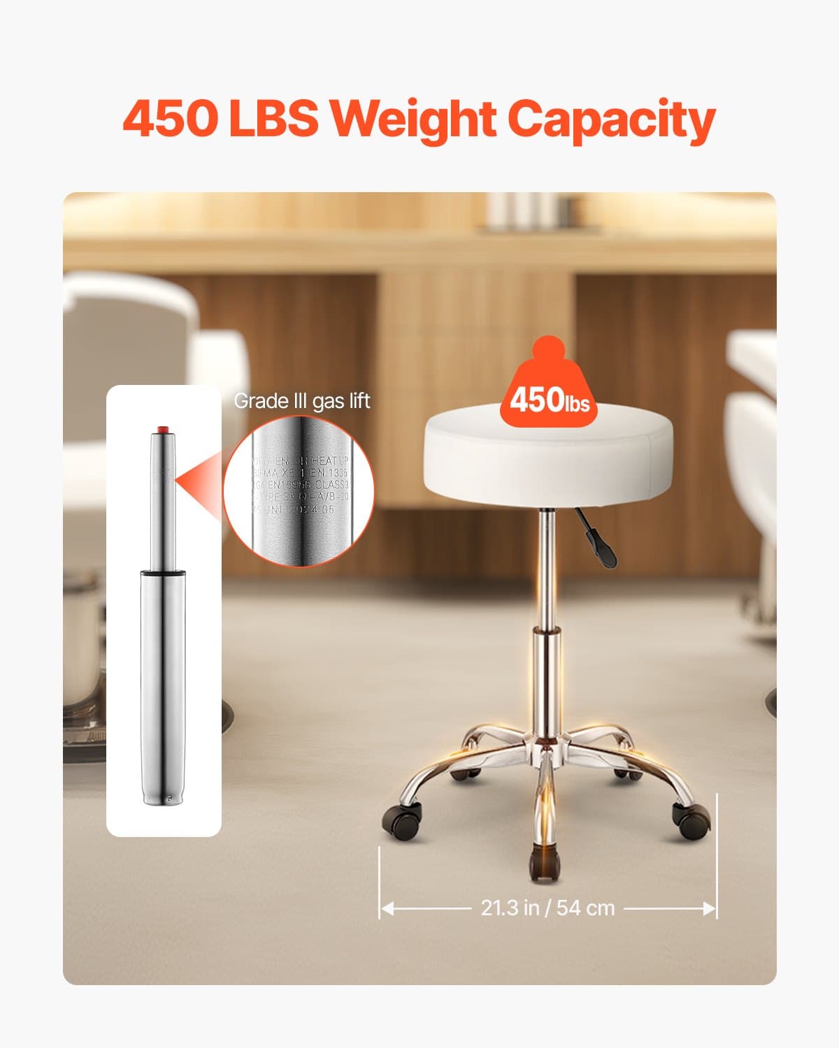 Professional Rolling Stool with 450lbs Weight Capacity - image 5