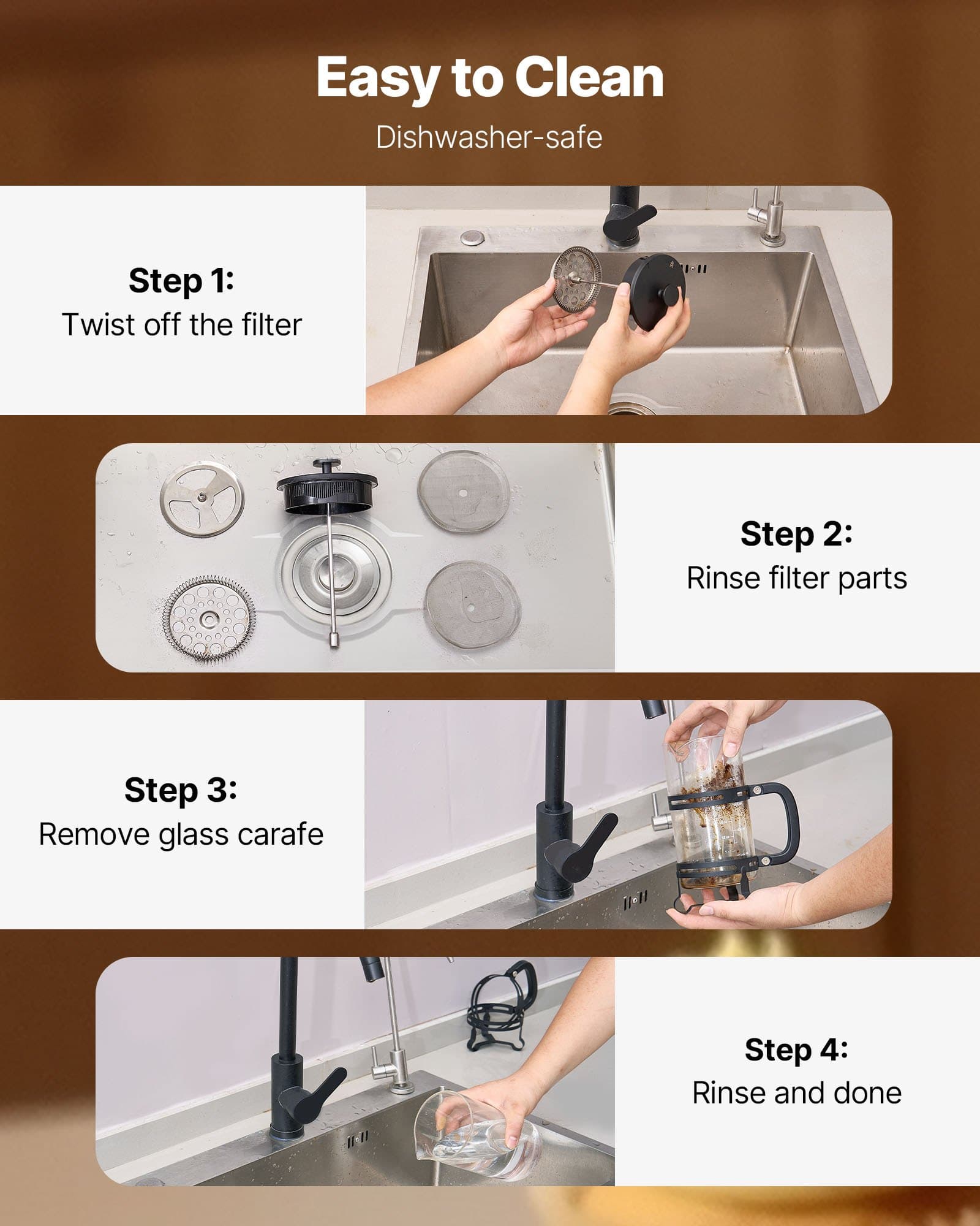 Premium 1L Glass French Press for Effortless Brewing - image 5