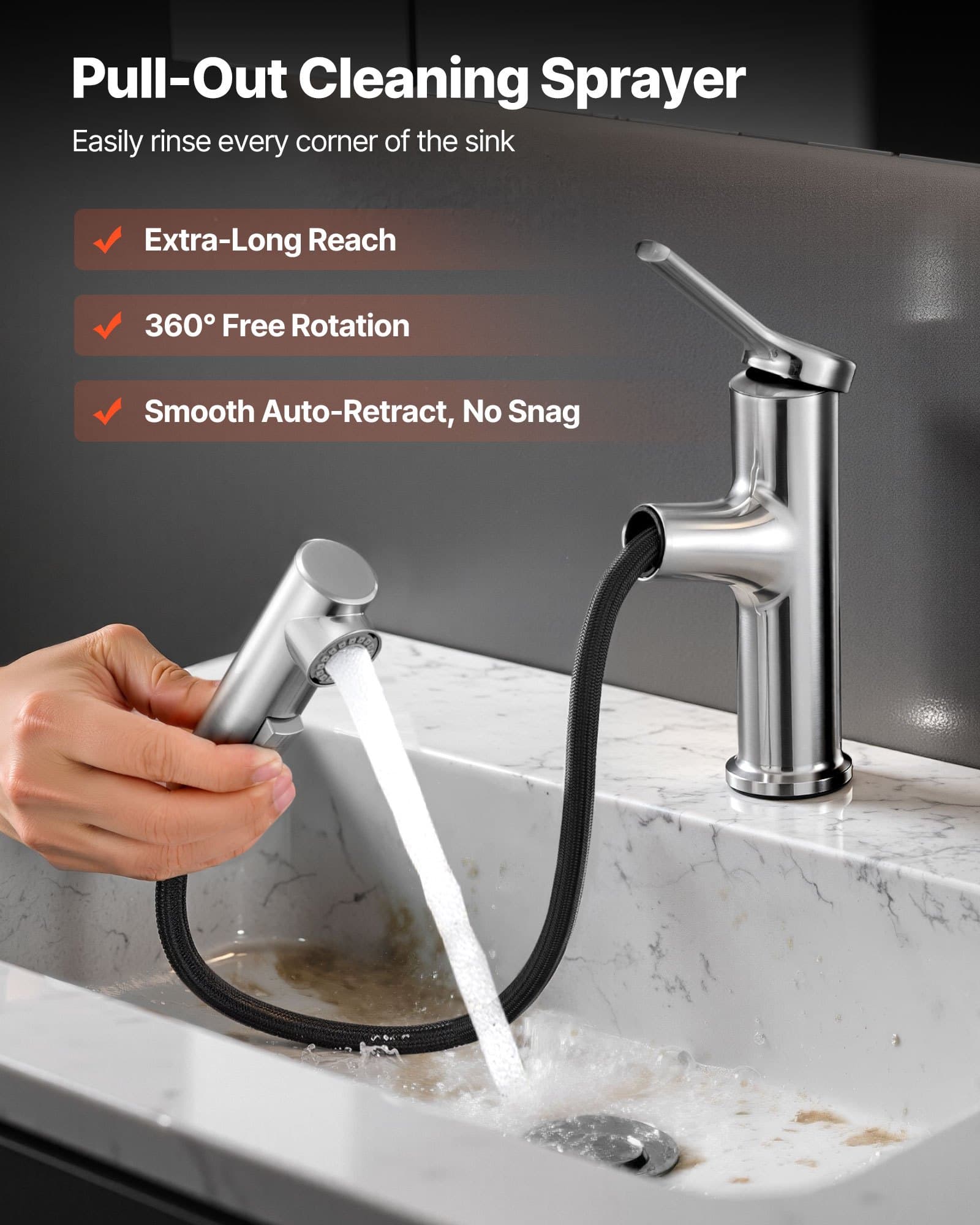 Effortless Cleaning with a Pull-Out Kitchen & Bathroom Tap - image 2
