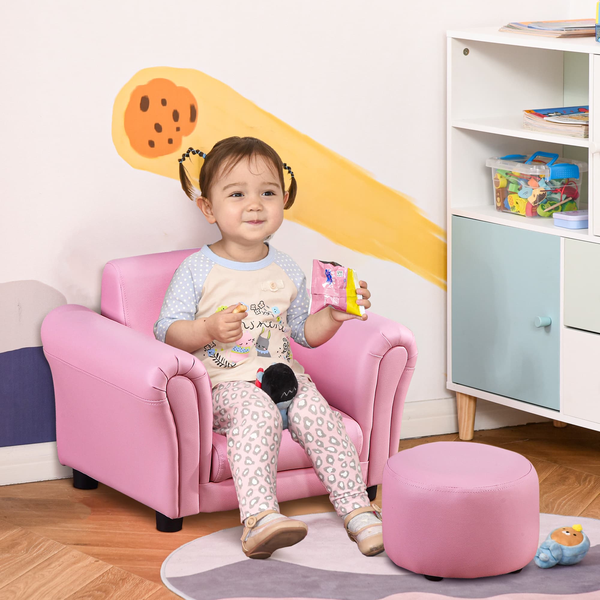 Transform Playtime with this Pink Toddler Sofa & Stool Set - image 4