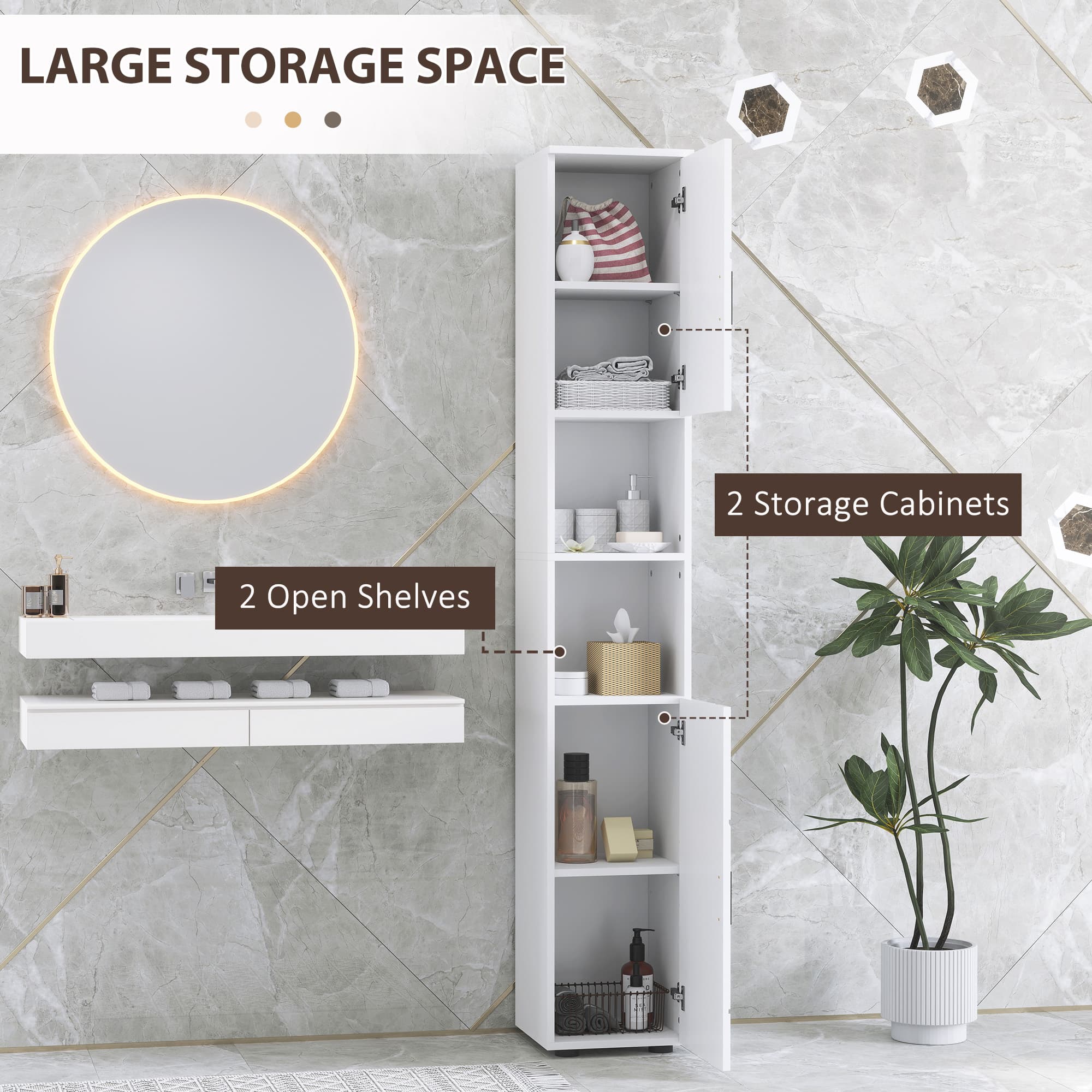 Maximise Space with the Kleankin Tall White Bathroom Cabinet - image 5