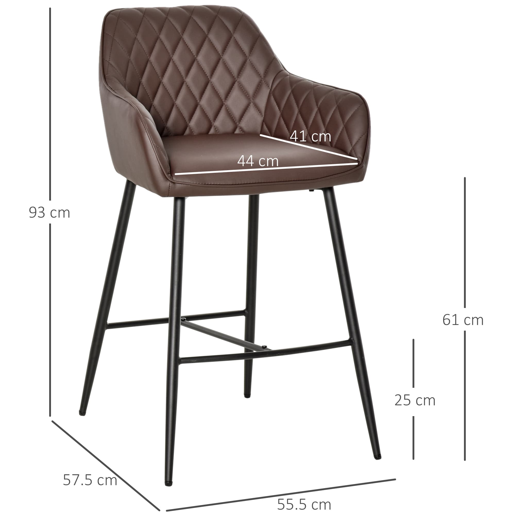 Transform Your Kitchen with Retro Brown Faux Leather Bar Stools - image 2