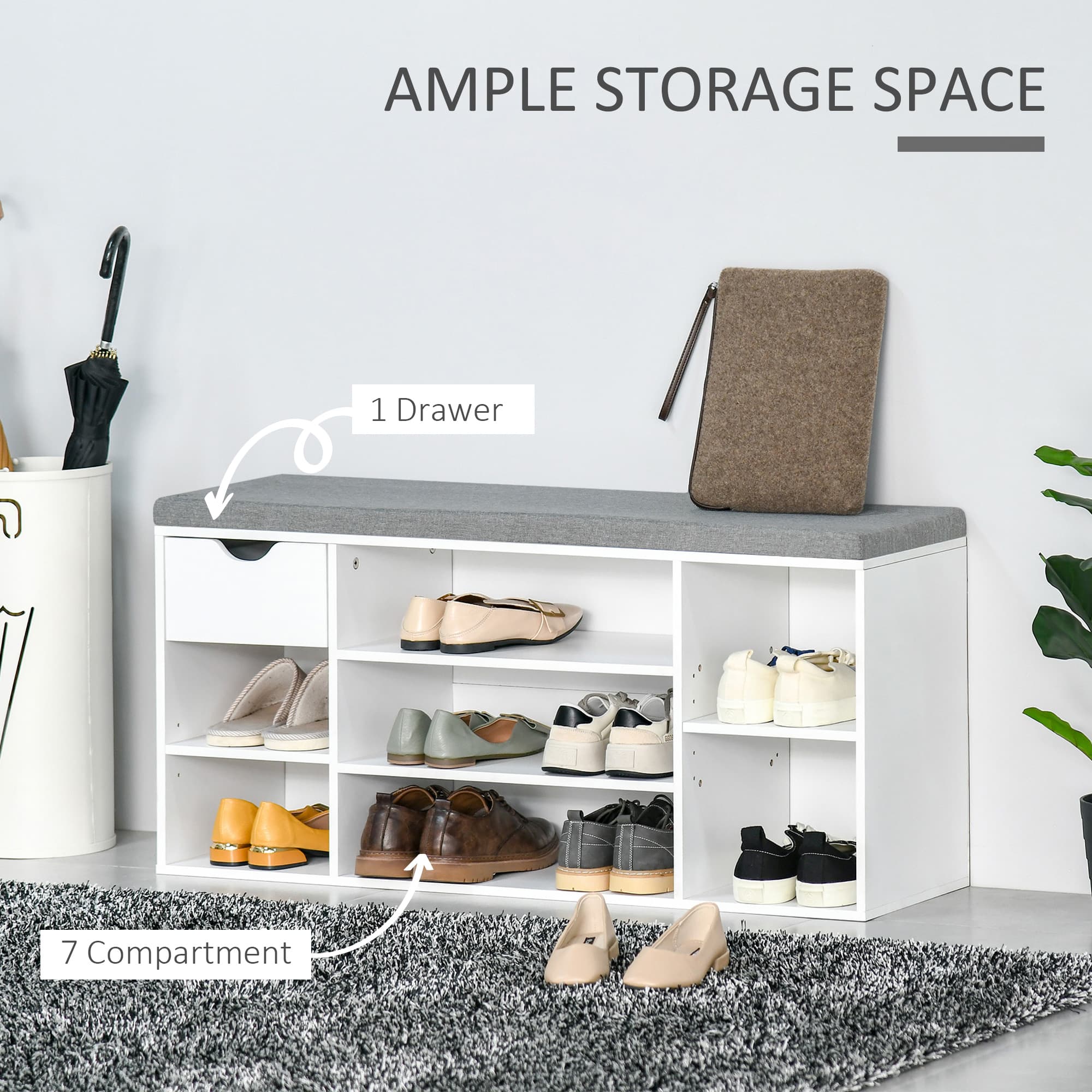Transform Your Hallway with this White Shoe Storage Bench - image 3