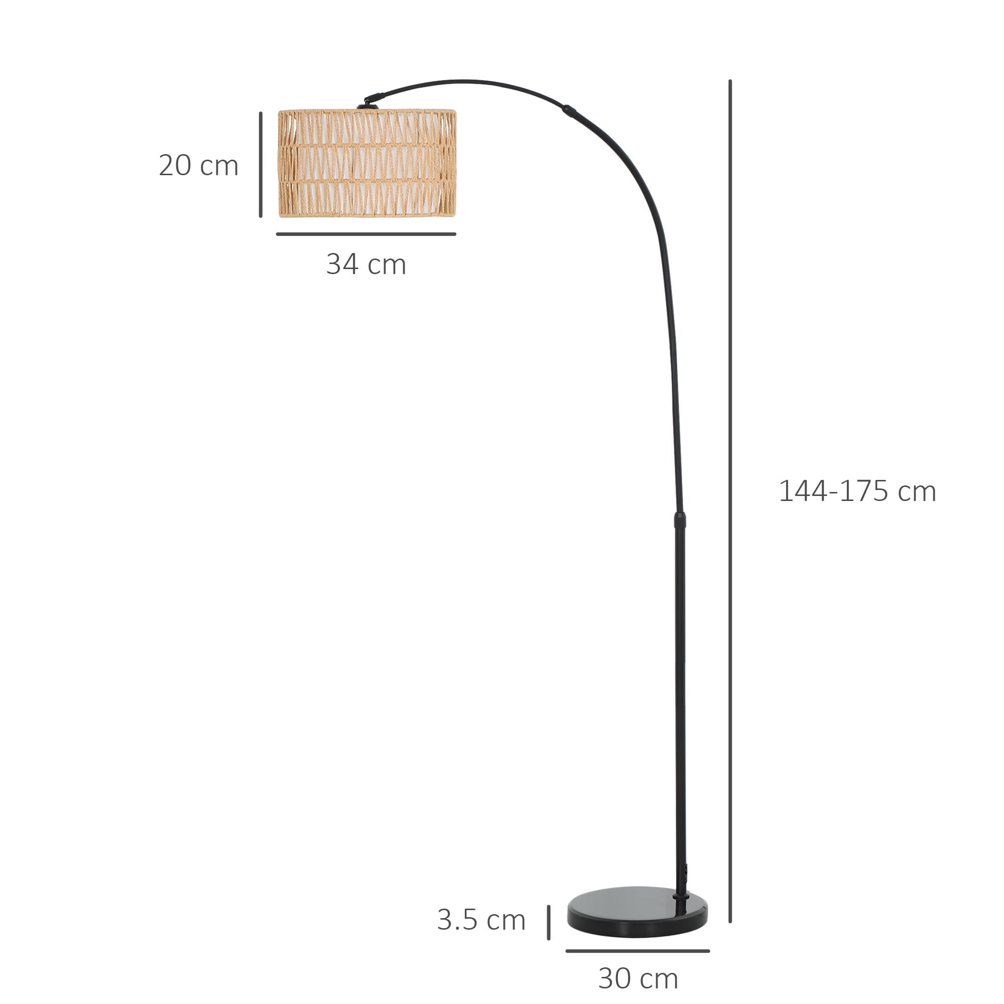 Transform Your Living Room with this Adjustable Rattan Arc Lamp - image 3