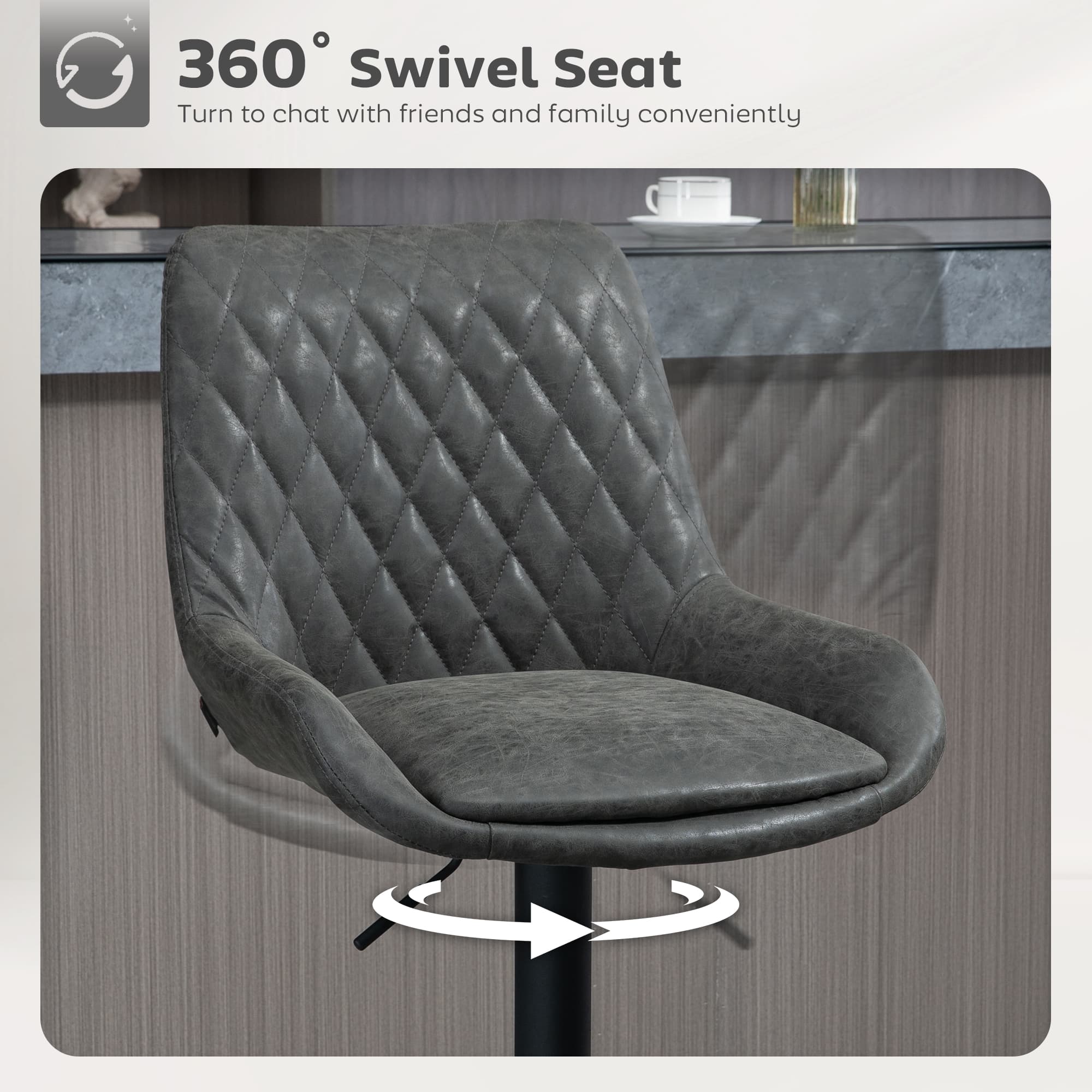 Transform Your Kitchen with Dark Grey Retro Bar Stools - image 3