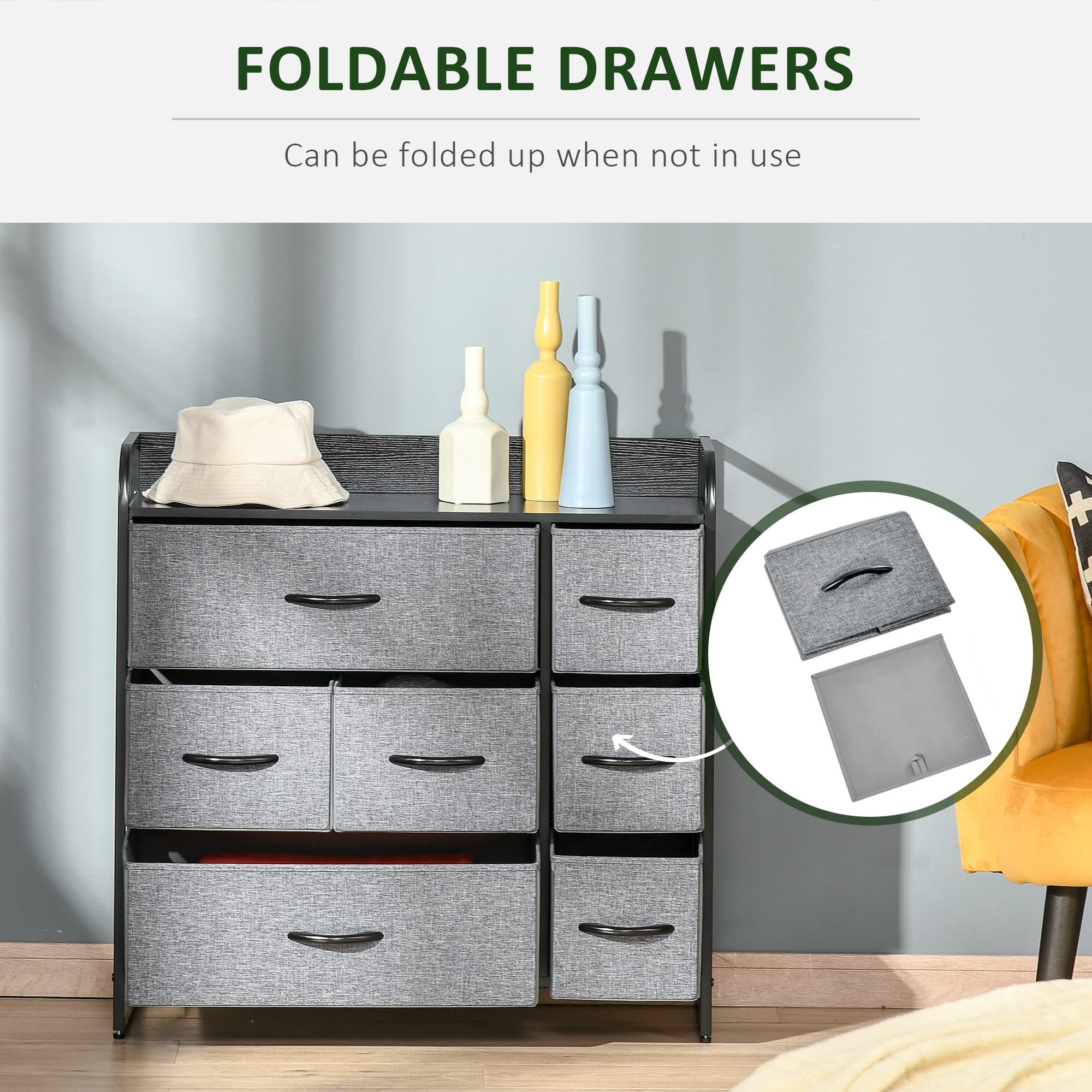 Effortless Organisation: 7-Drawer Grey Fabric Chest - image 3