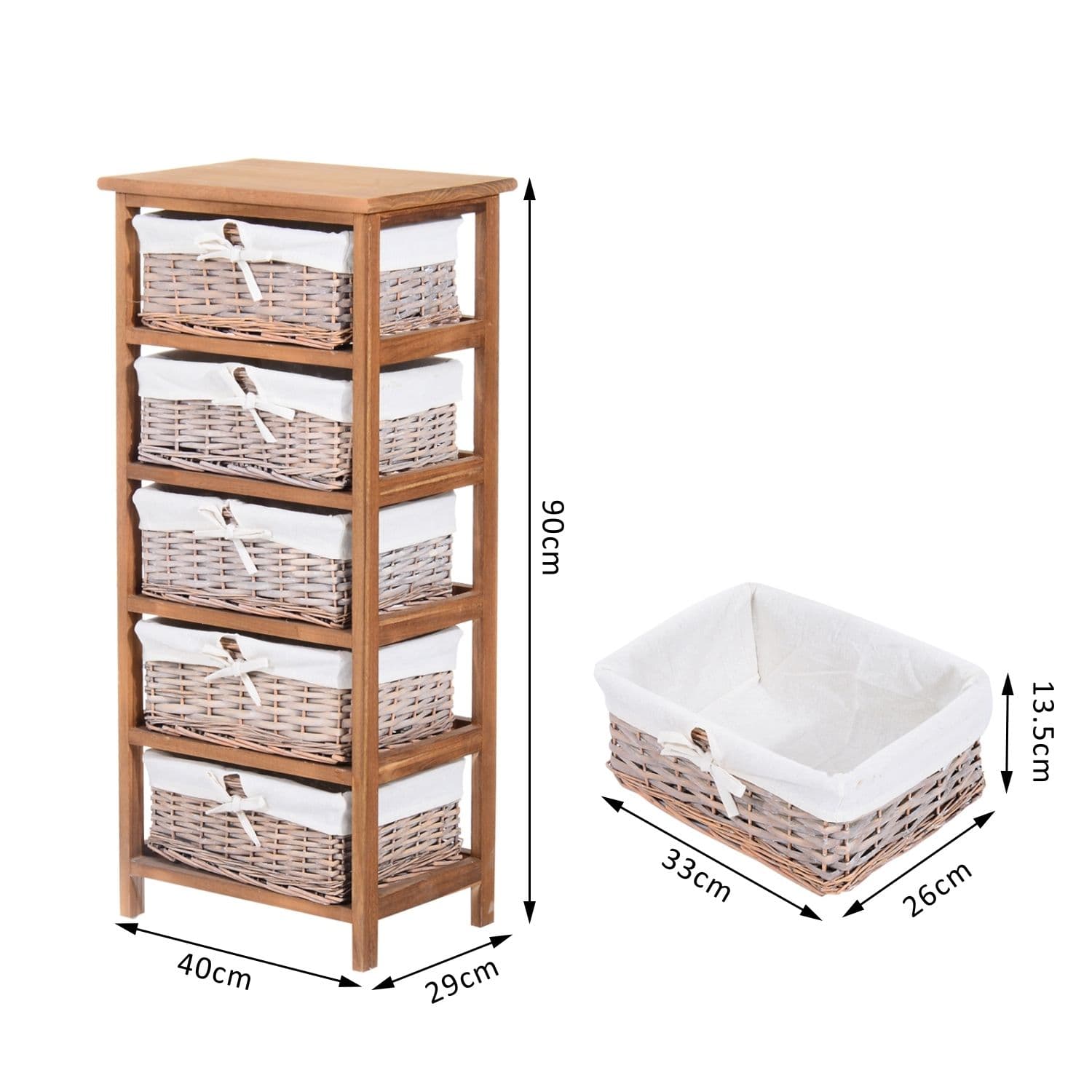 Effortless Organisation: 5-Drawer Natural Wicker Storage Unit - image 4
