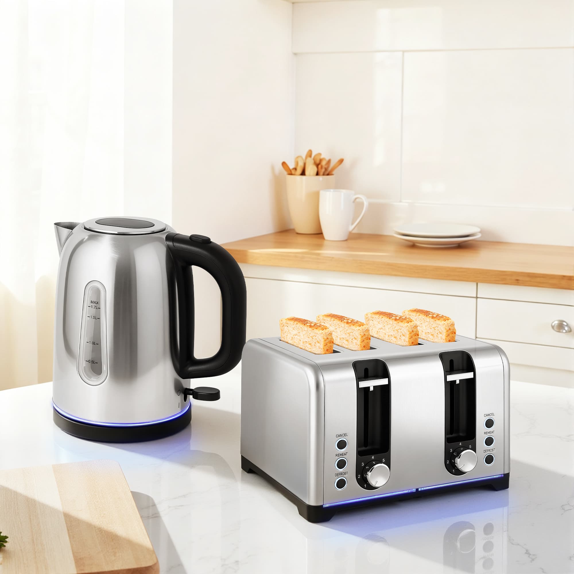 Transform Your Mornings with this Silver Kettle & Toaster Set - image 2