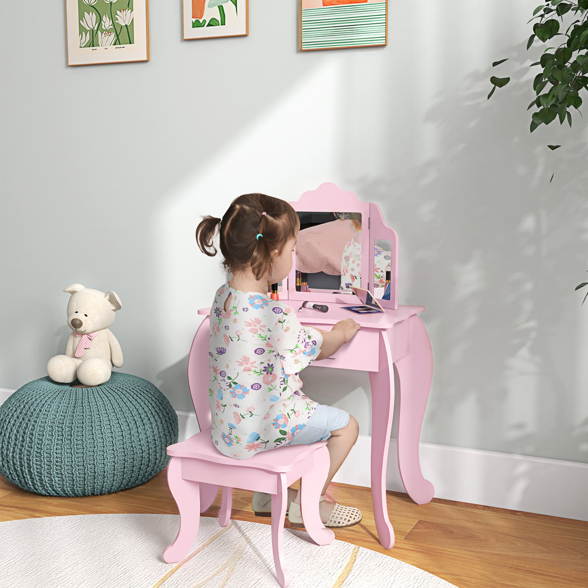 Transform Their Space with this Pink Kids Vanity Set - image 3