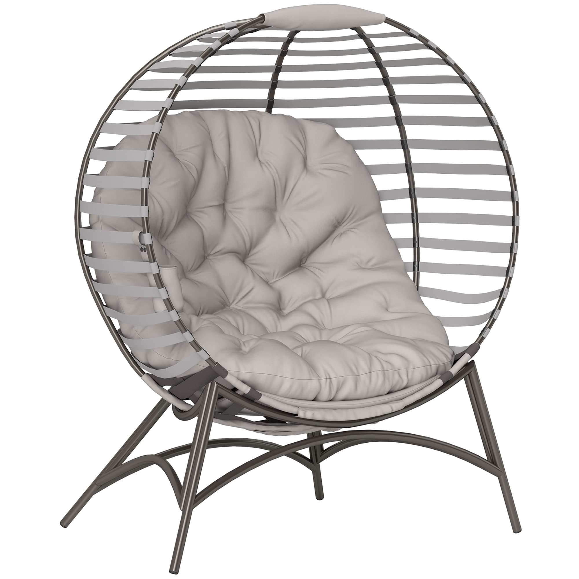 Transform Your Space with this Light Grey Foldable Egg Chair - Light Grey
