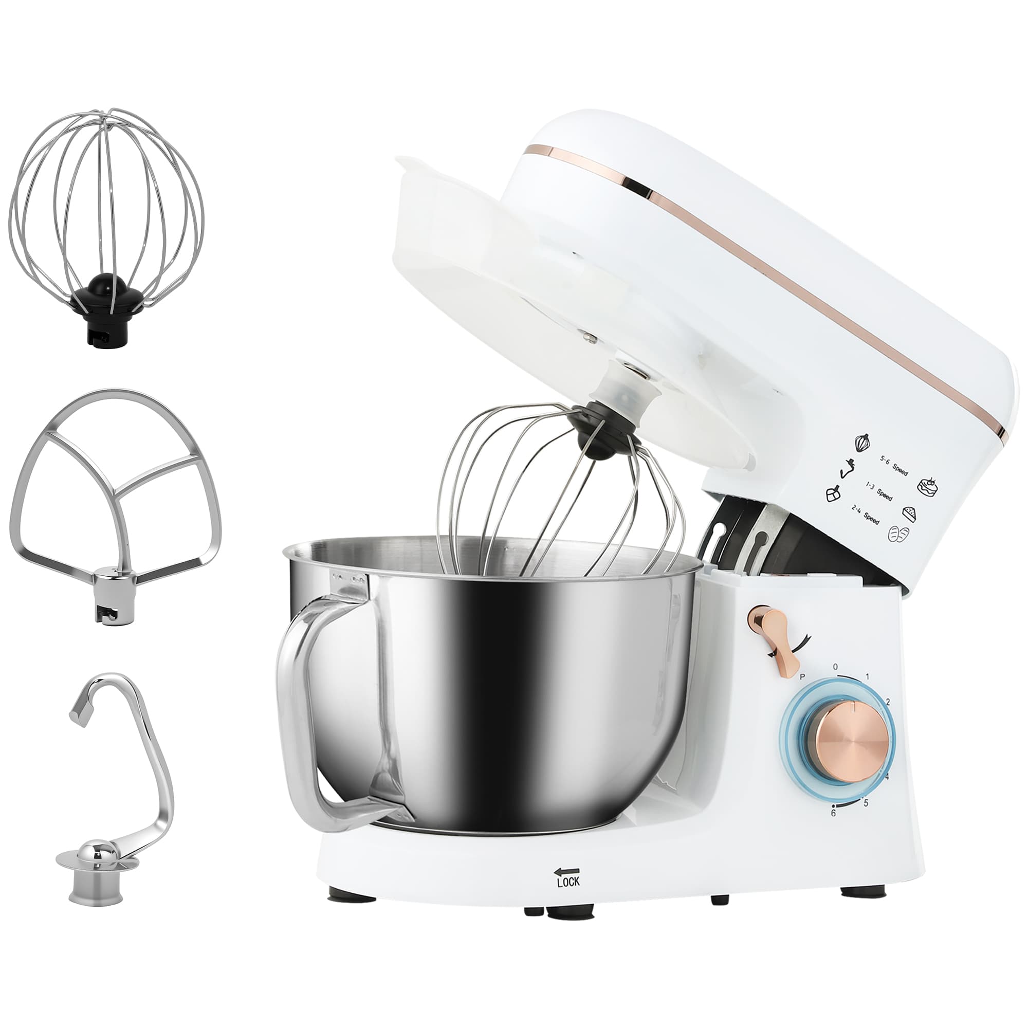 Transform Your Baking with the Premium 1400W 5L Stand Mixer - White