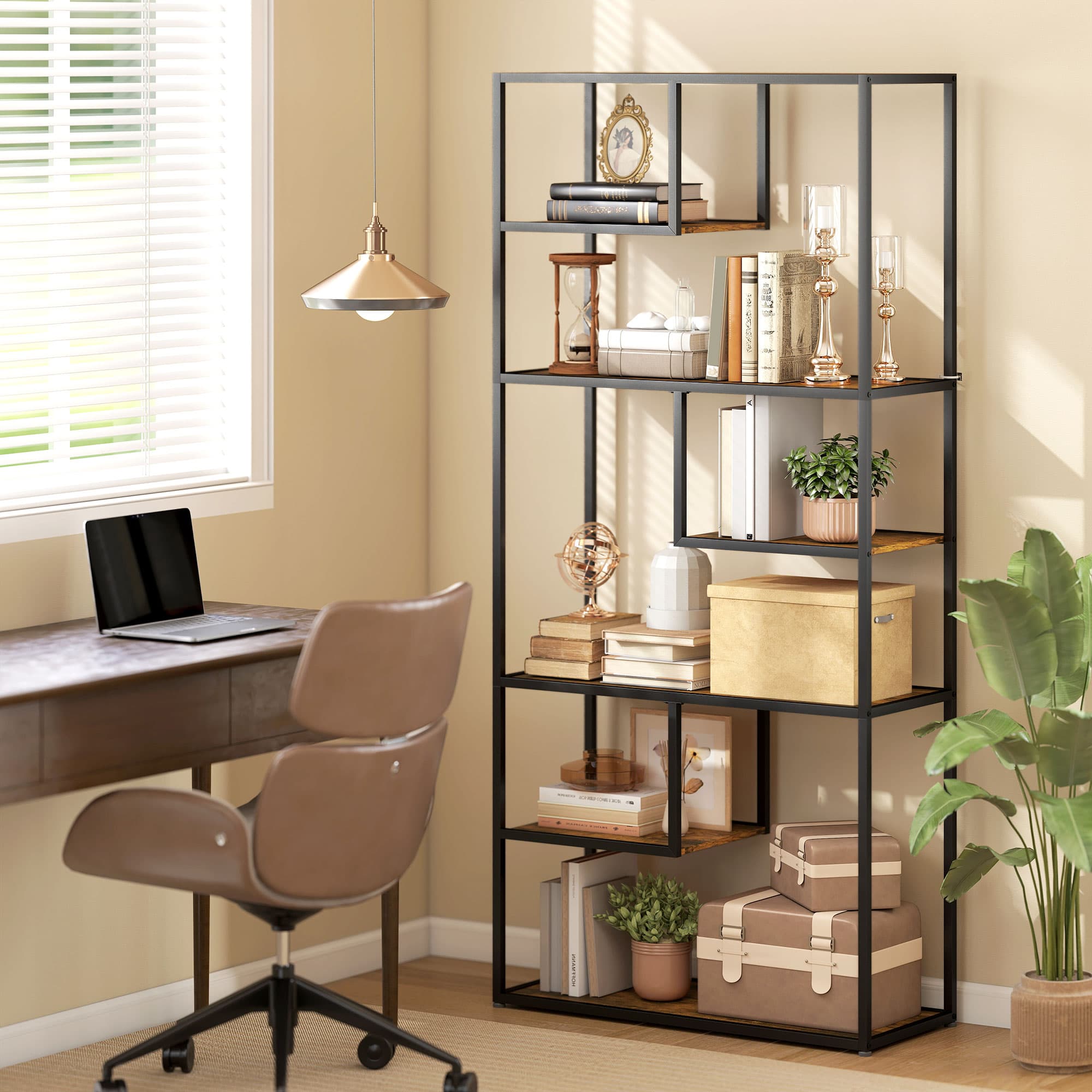 Transform Your Space with this 6-Tier Industrial Bookcase - image 3