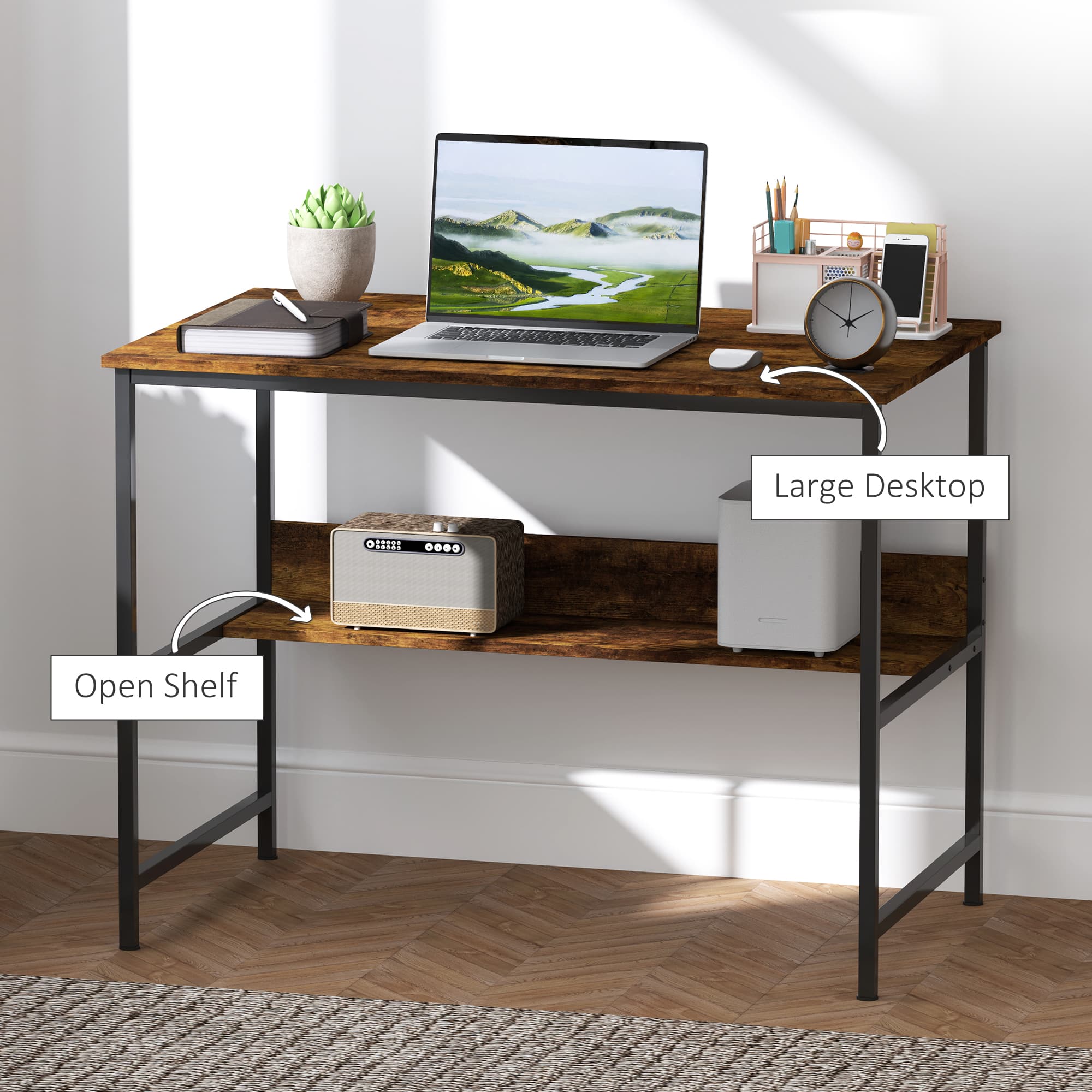 Transform Your Workspace with this Rustic 2-Tier Desk - image 5