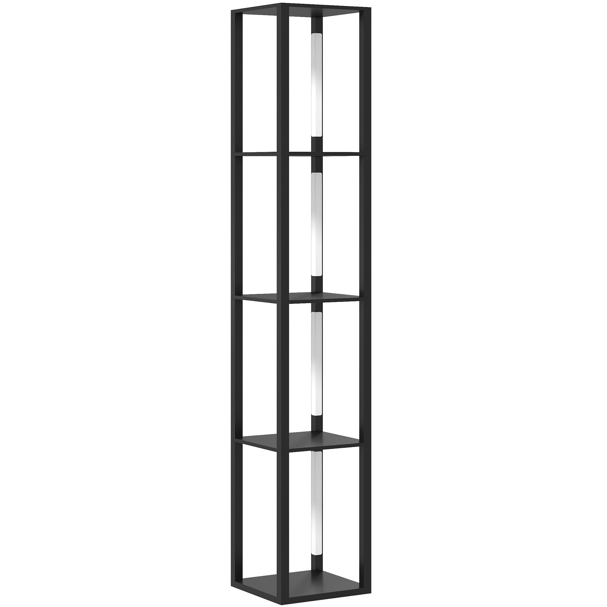 Transform Your Space with this Dimmable LED Shelf Floor Lamp - Black