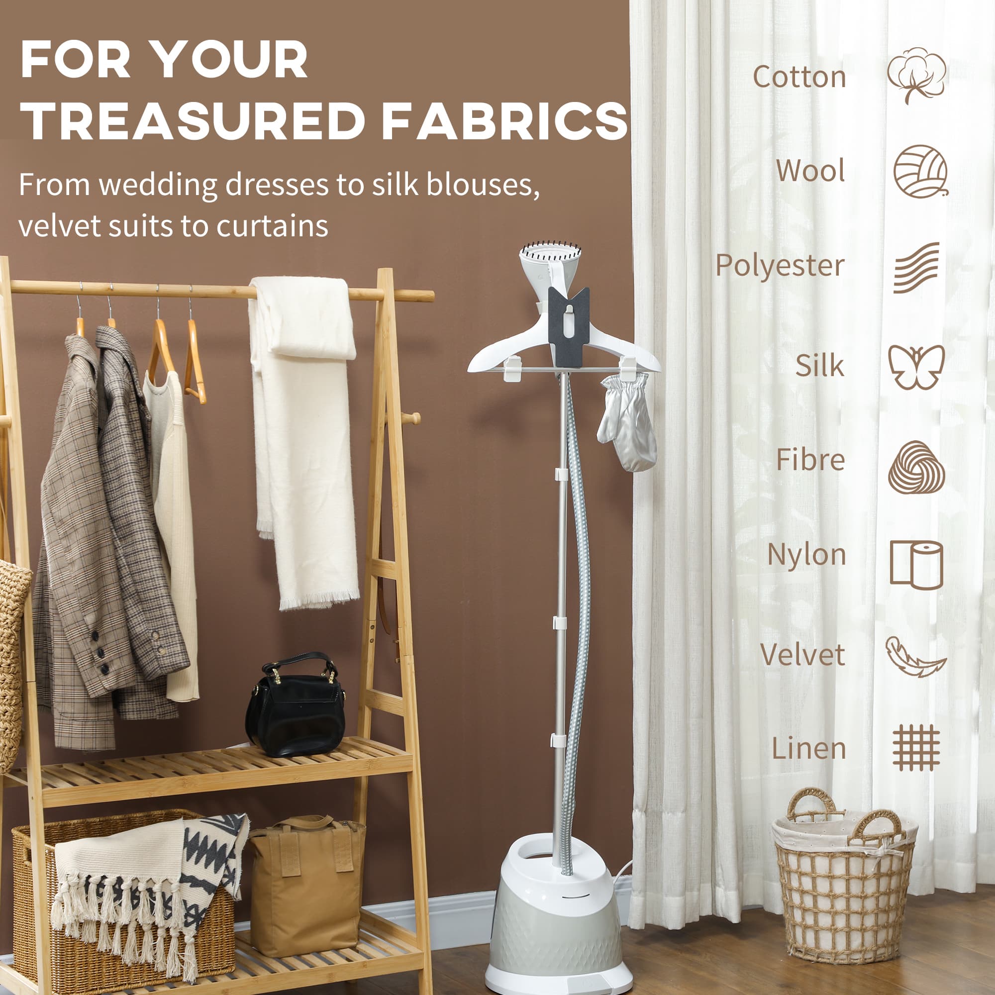 1800W Standing Clothes Steamer for Everyday Garments - image 7