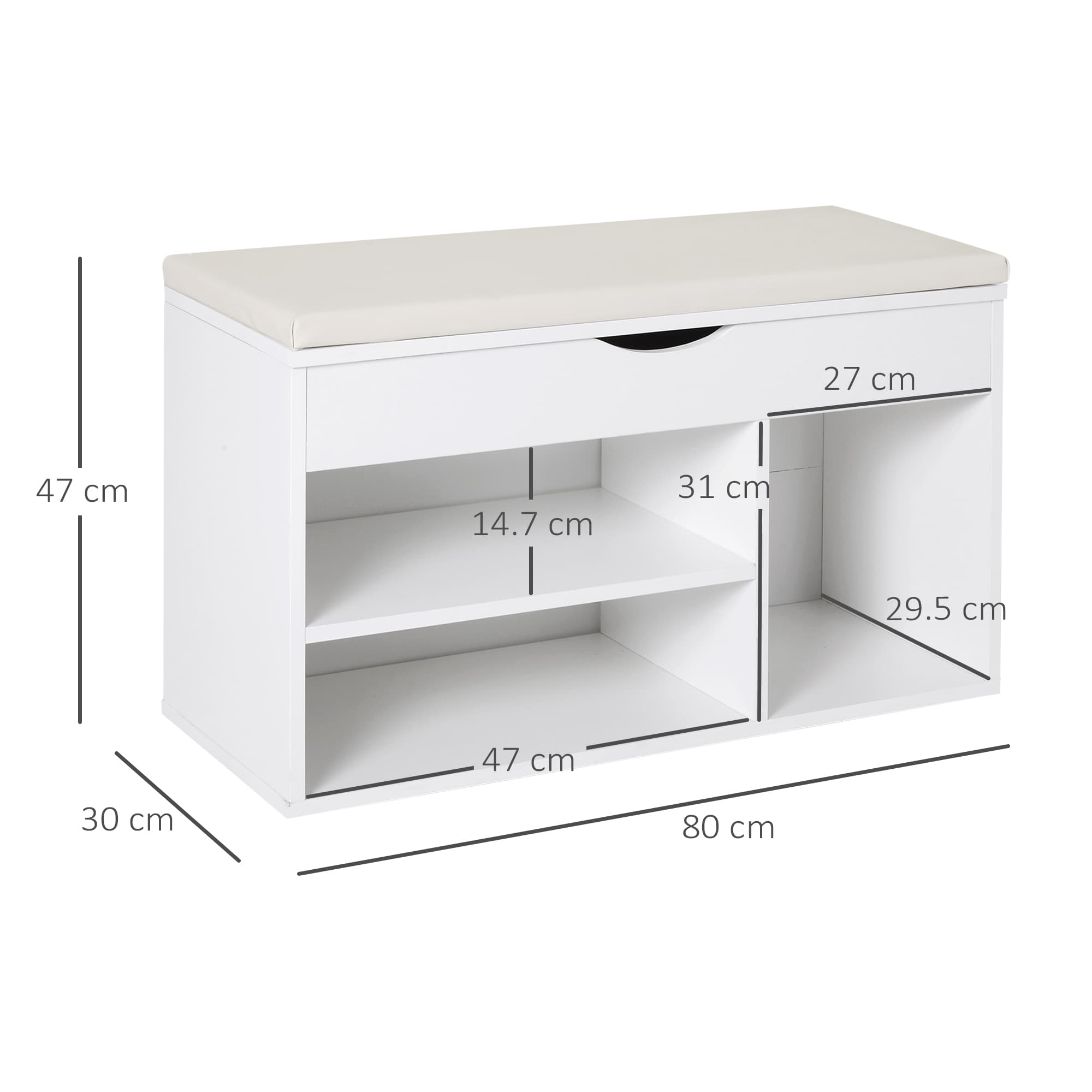 White Shoe Storage Bench for Tidy Hallways - image 6