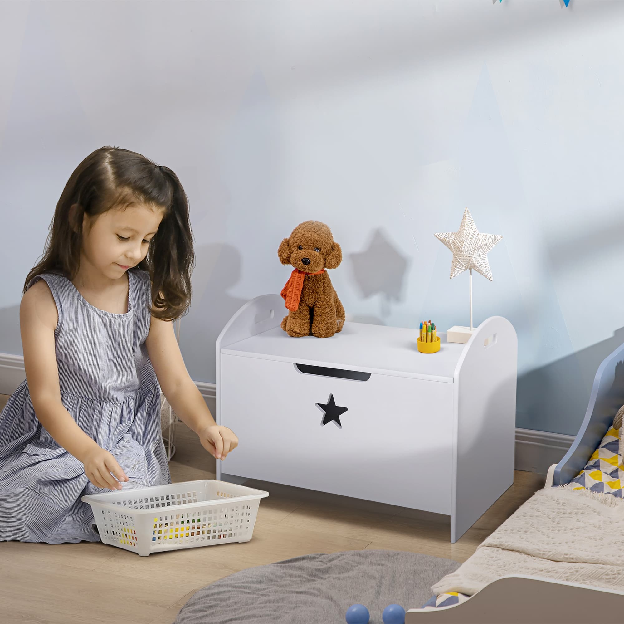 White Toy Storage Box for Children's Rooms - image 8