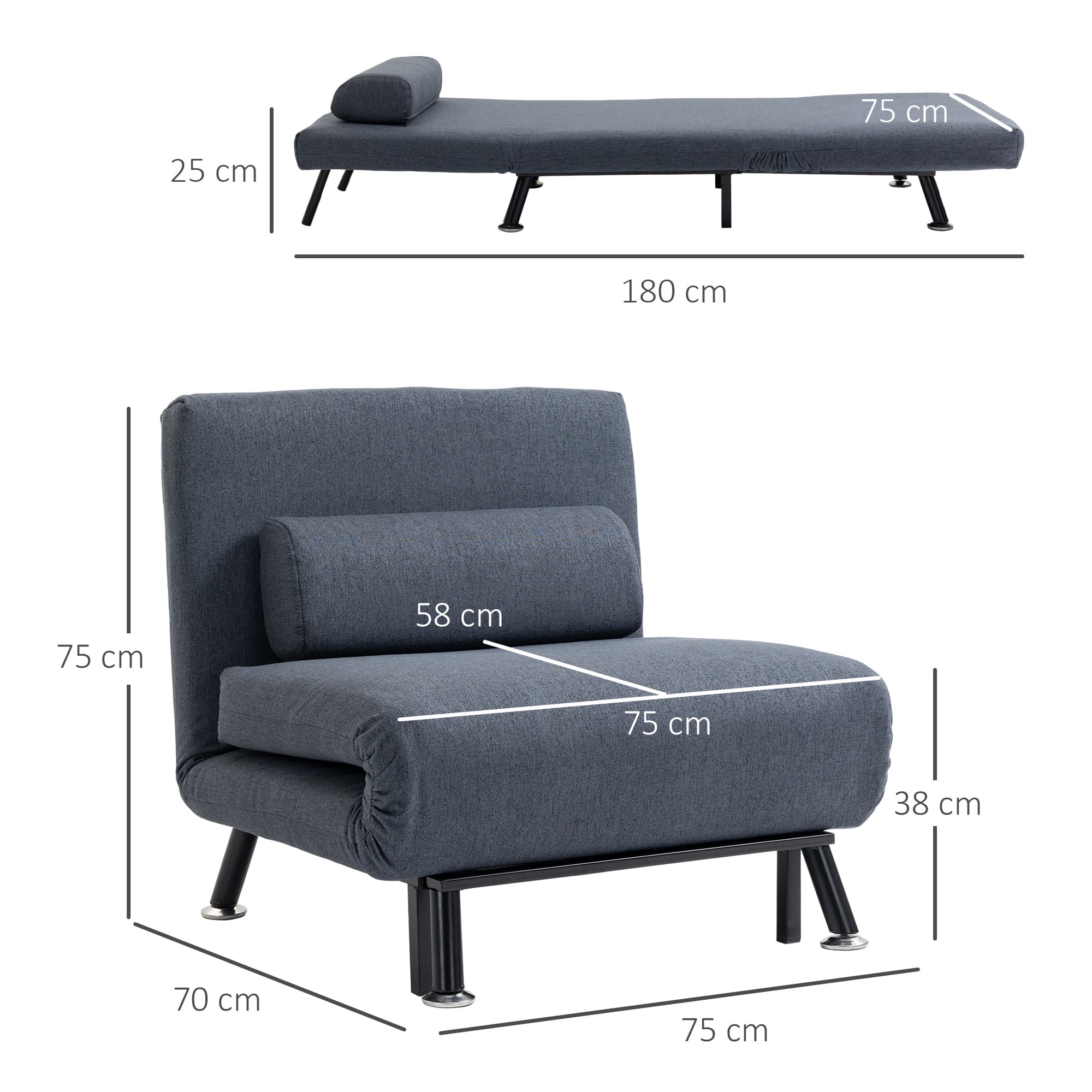Transform Your Space with this 3-in-1 Convertible Chair Bed - image 4