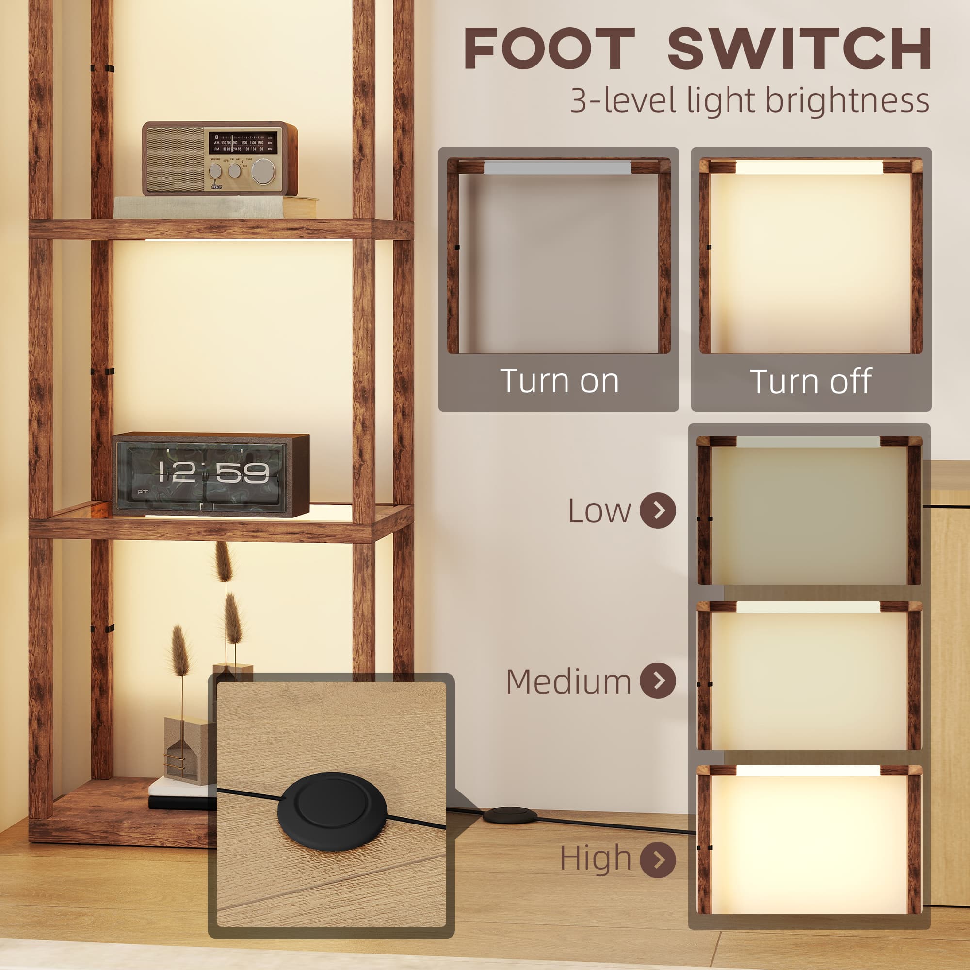 Transform Your Space with this Rustic Brown Shelf Lamp - image 2