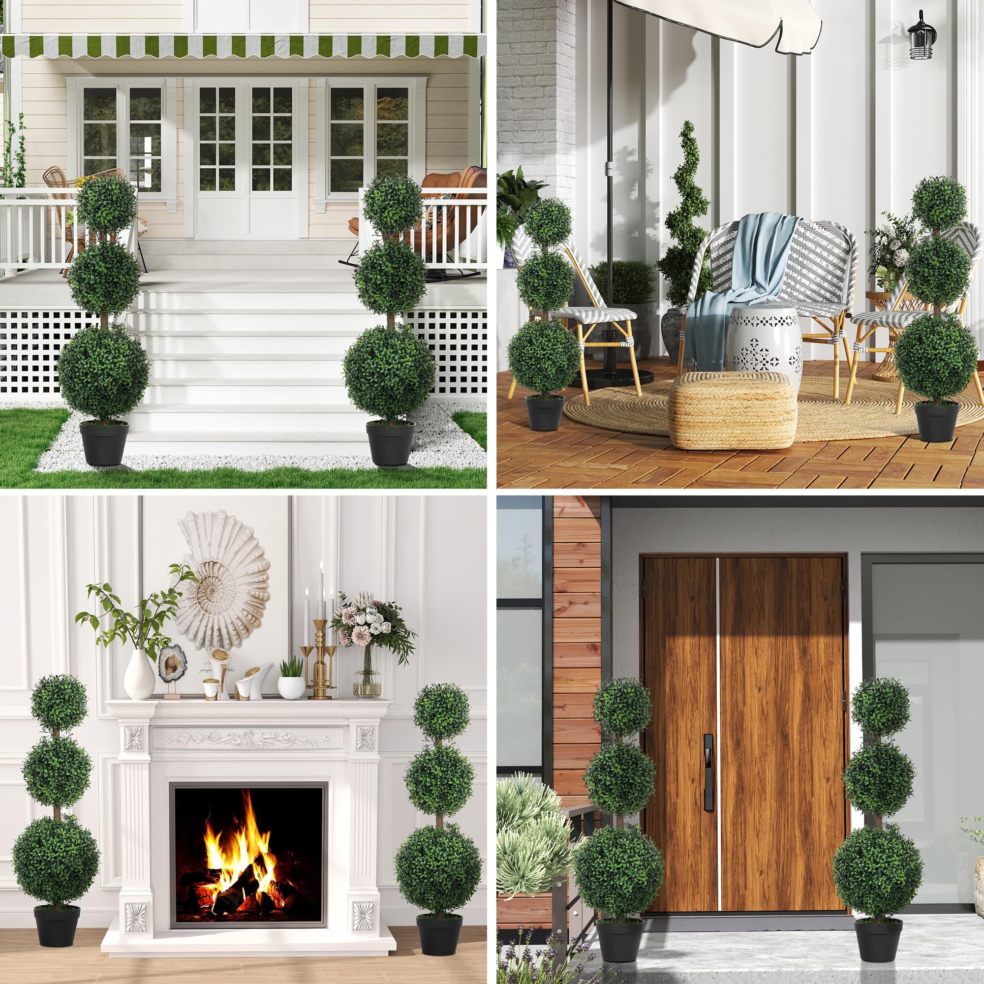 Effortless Elegance: 100cm Artificial Boxwood Topiary Trees - image 5