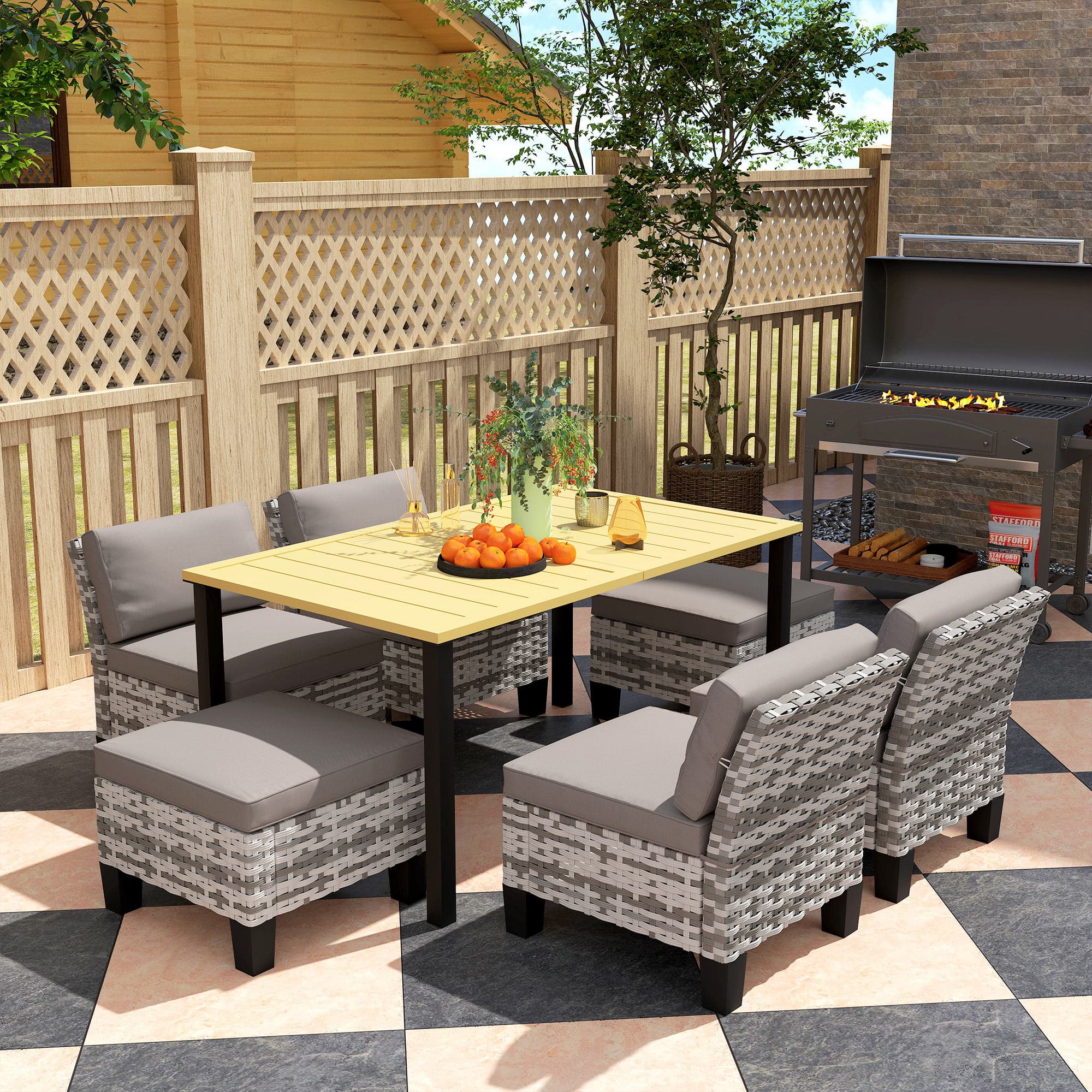 Transform Your Garden with this 7-Piece Grey Rattan Dining Set - image 4