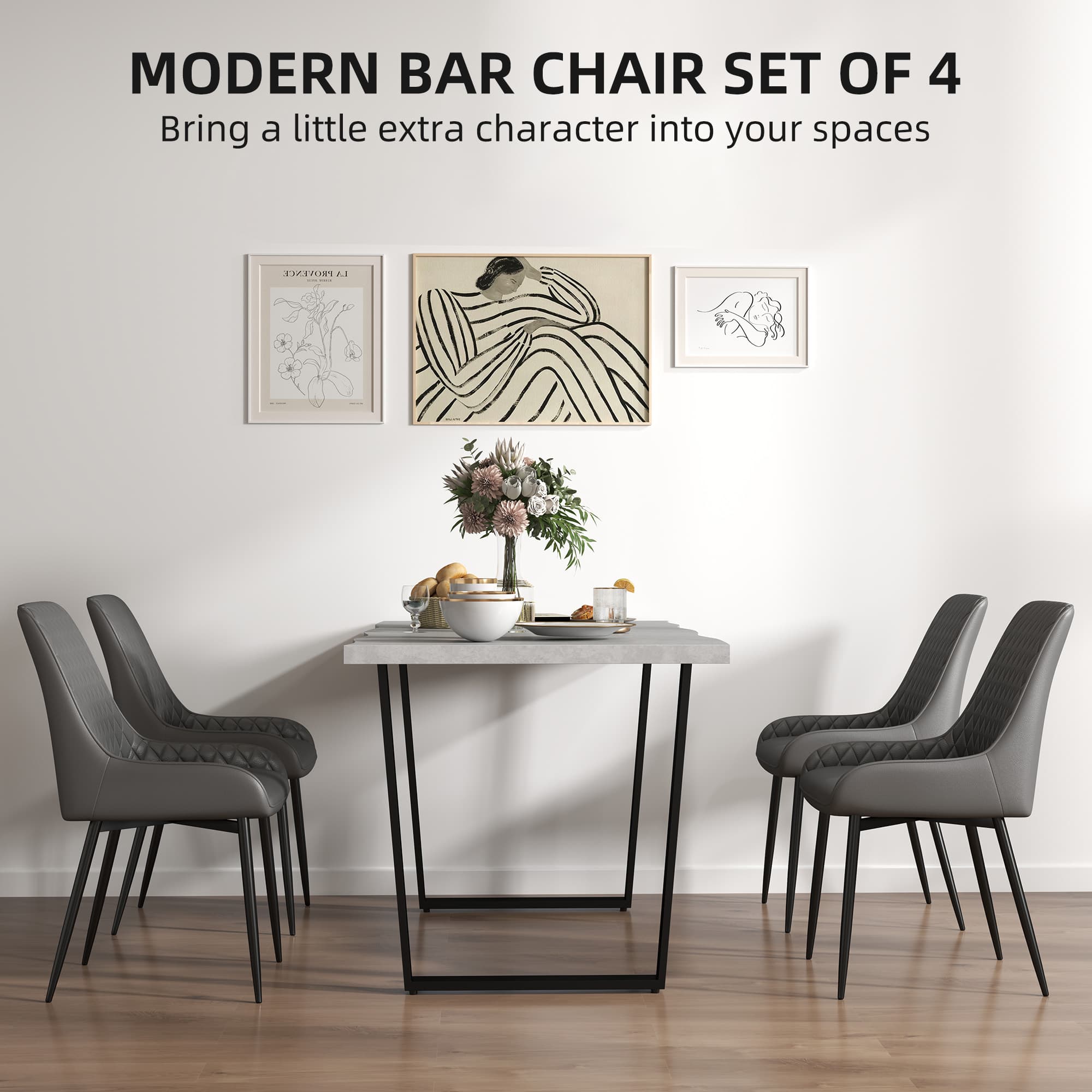 Transform Your Dining Space with Grey Quilted Leather Chairs - image 3