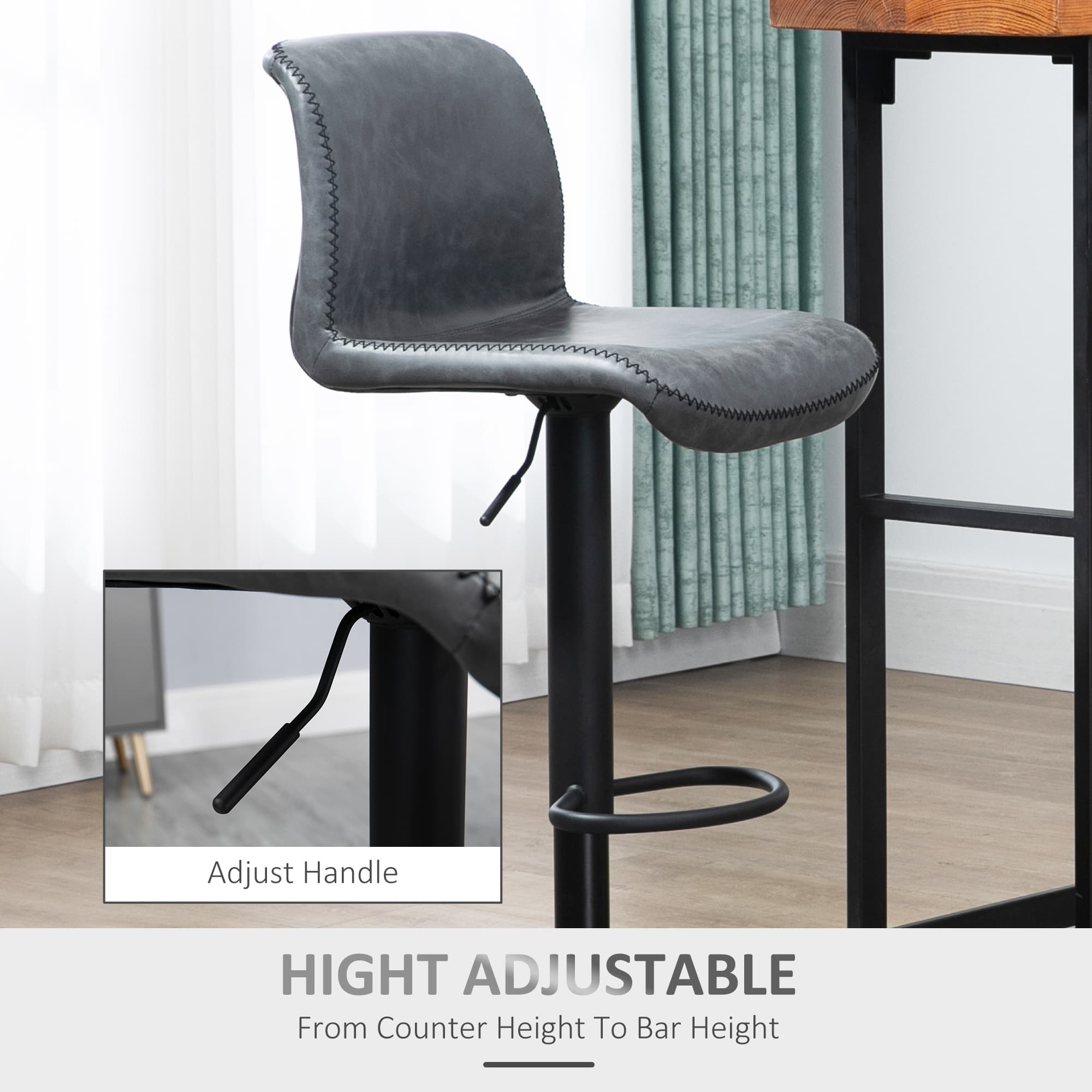 Transform Your Breakfast Bar with Dark Grey Leather Stools - image 4