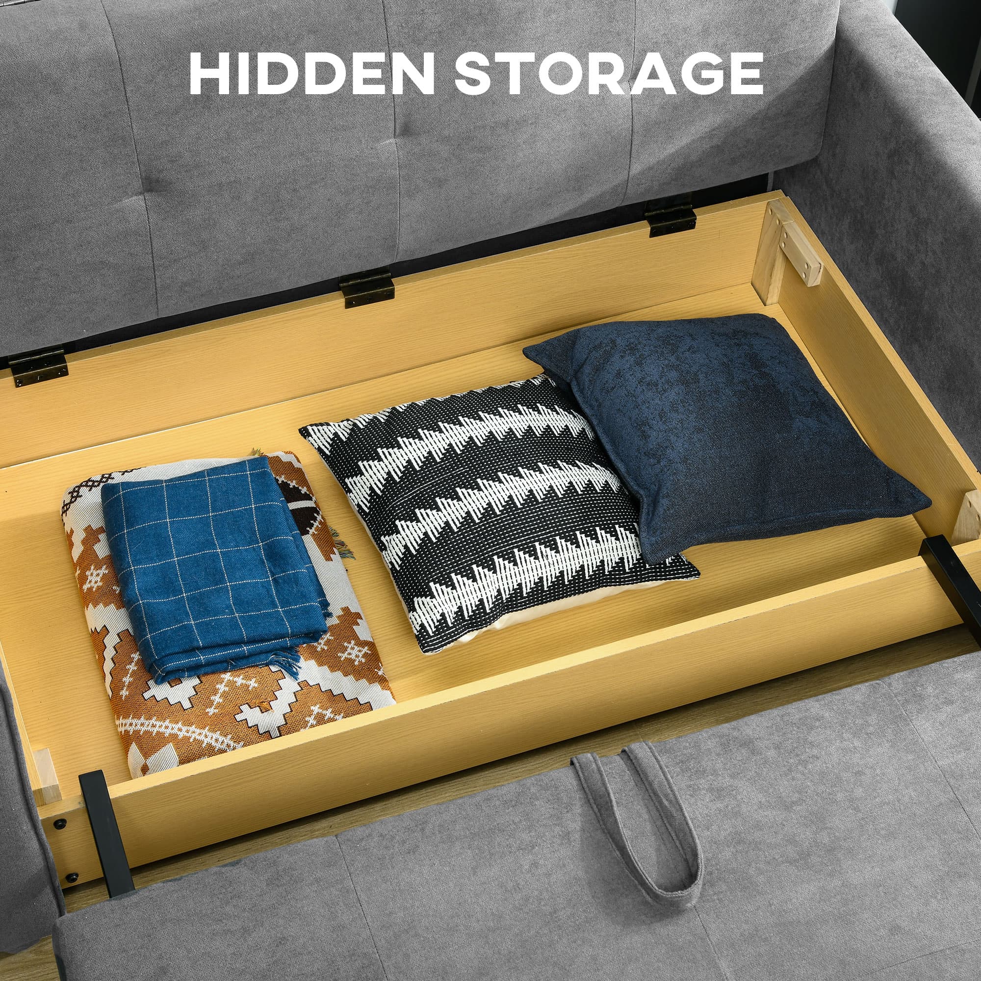 Transform Your Space with this Grey 2-Seater Sofa Bed - image 3