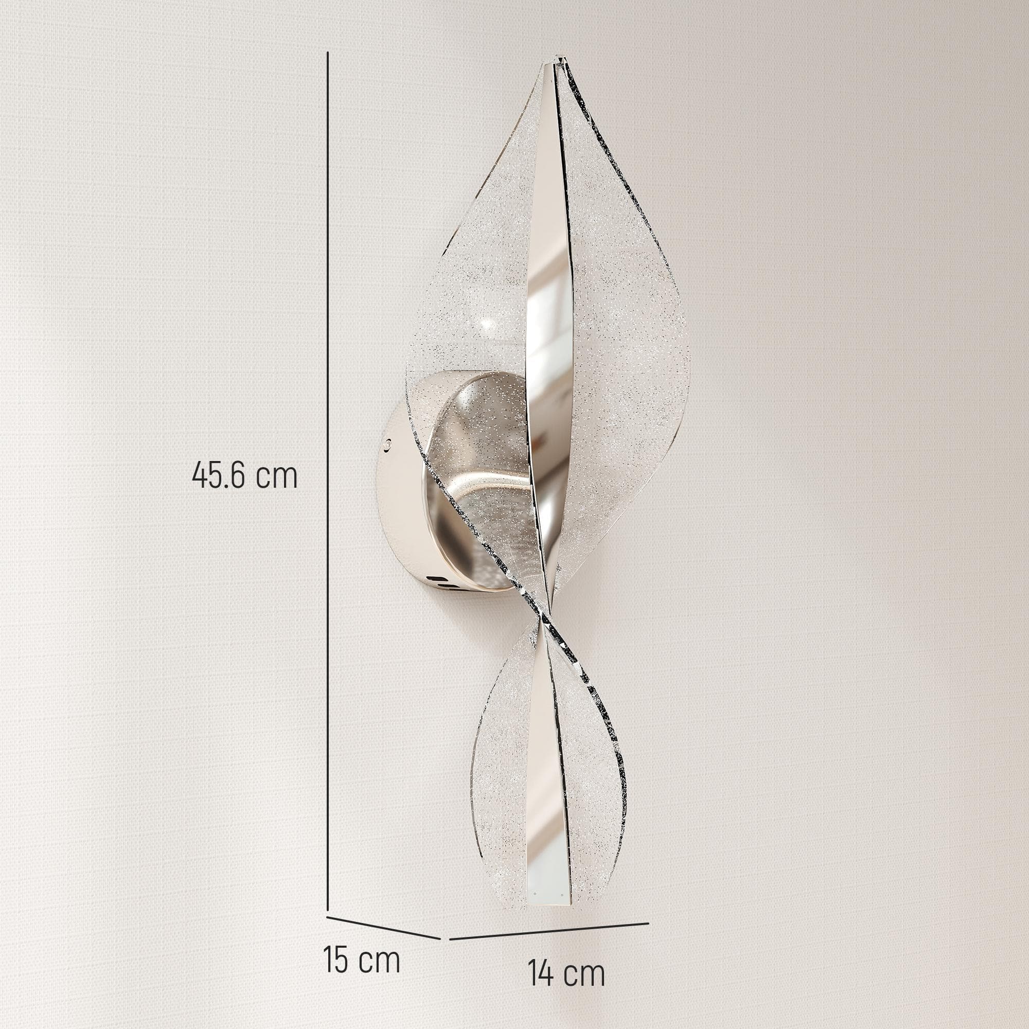 Silver Leaf LED Wall Sconces with Adjustable Colour Temperature - image 8